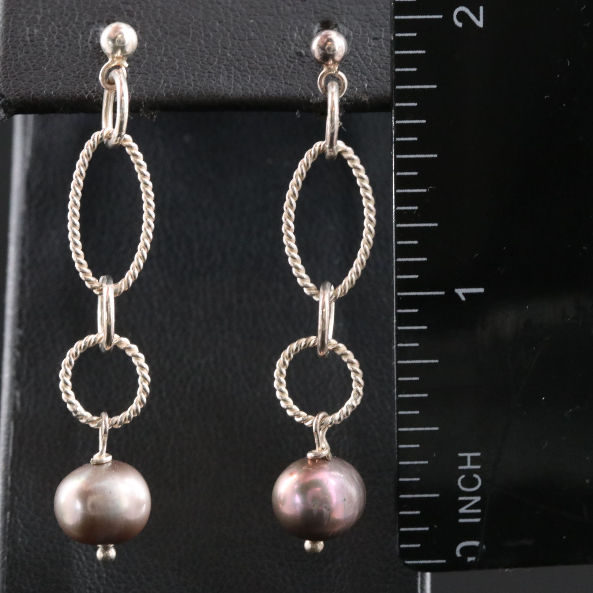 Sterling Pearl Dangle Earrings