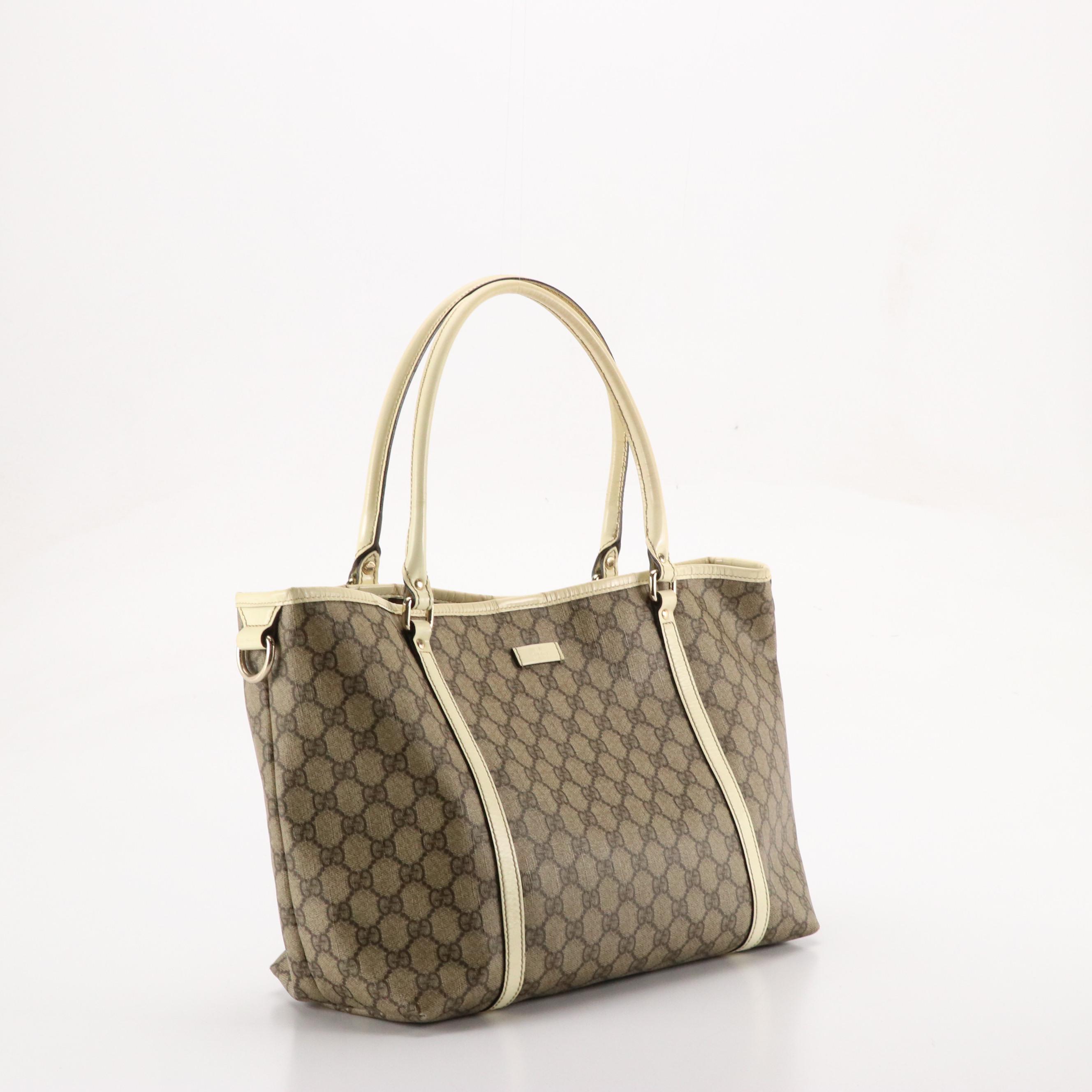 Gucci Joy Medium Tote in GG Supreme Canvas and Patent Leather