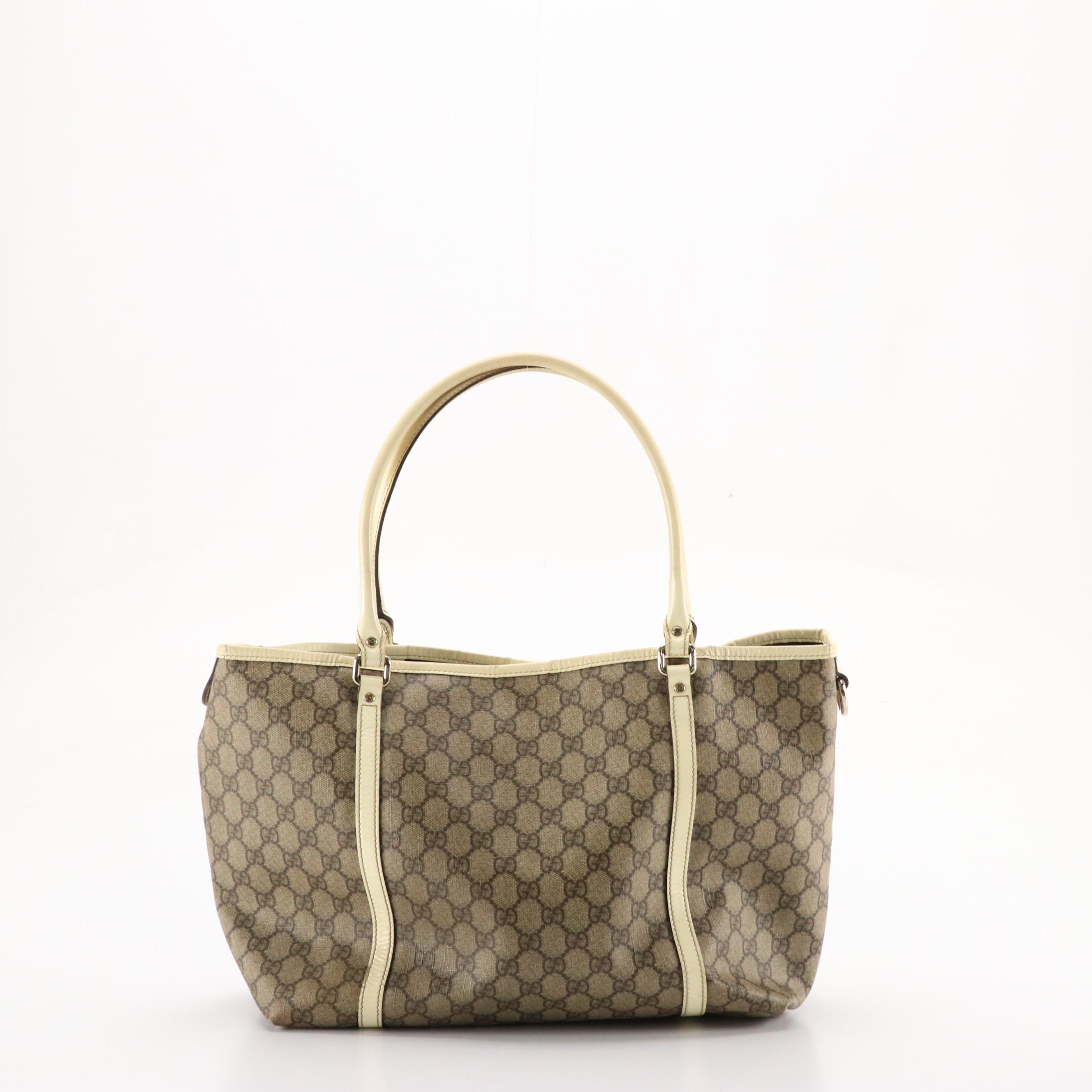 Gucci Joy Medium Tote in GG Supreme Canvas and Patent Leather