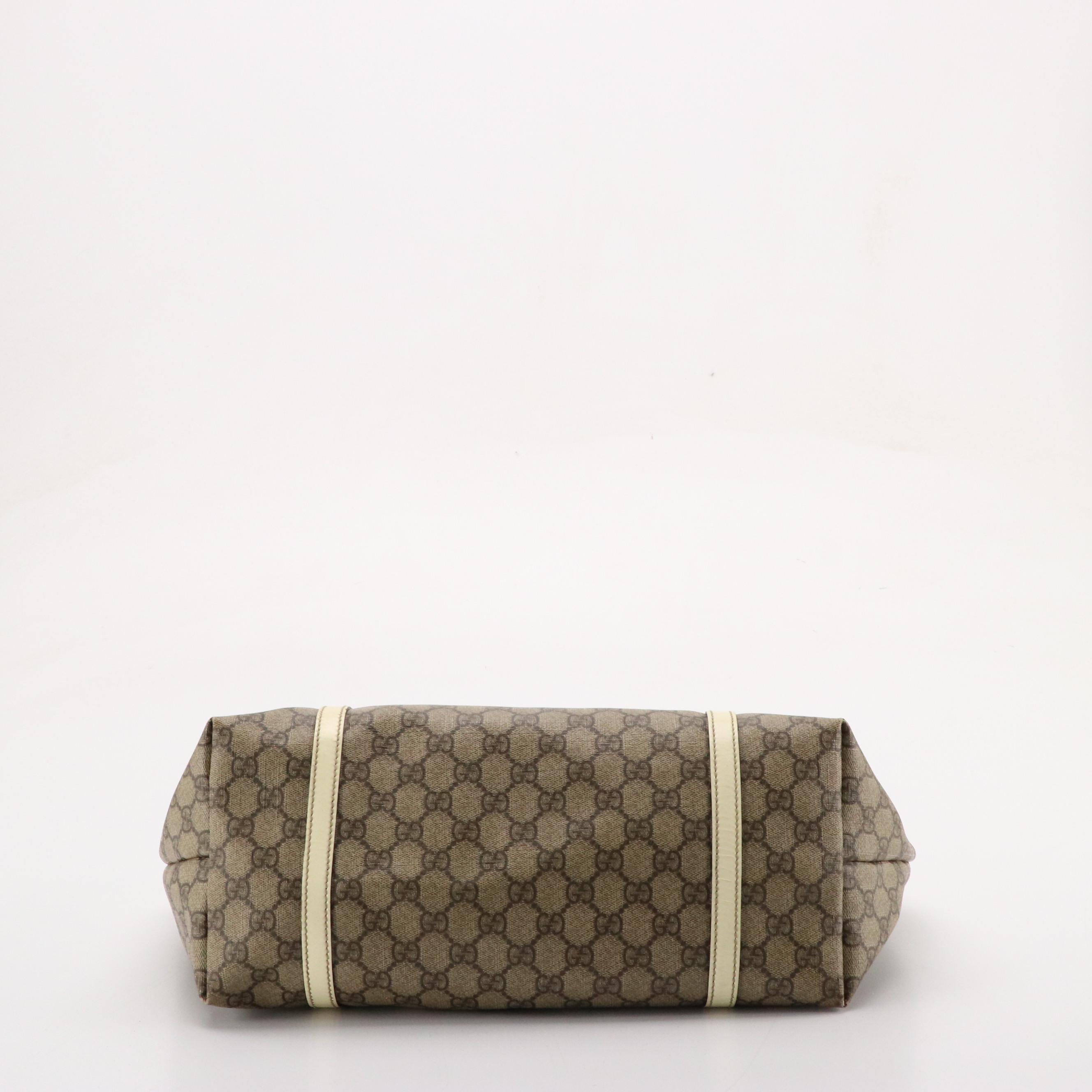 Gucci Joy Medium Tote in GG Supreme Canvas and Patent Leather