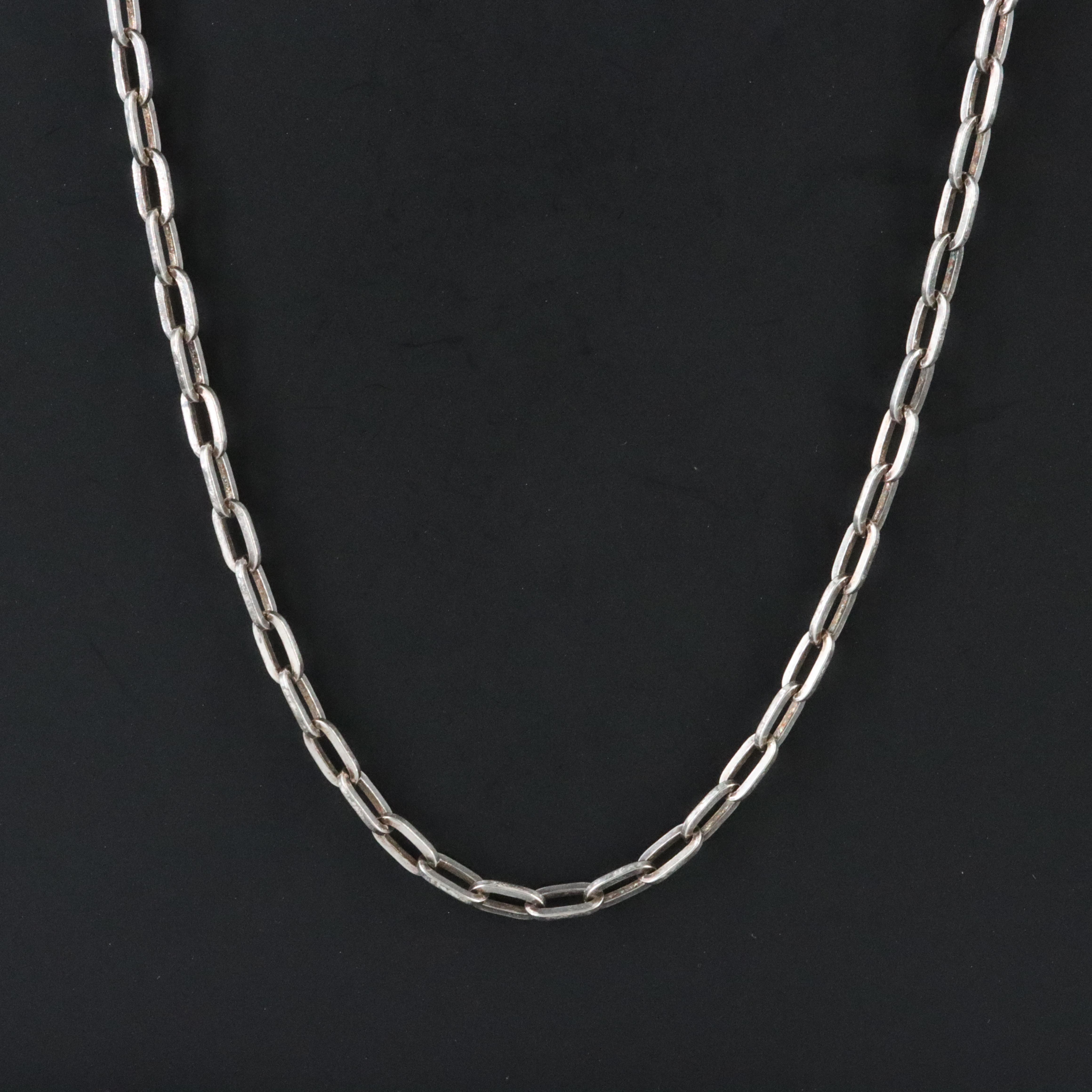 835 Silver Paper Clip Chain Necklace