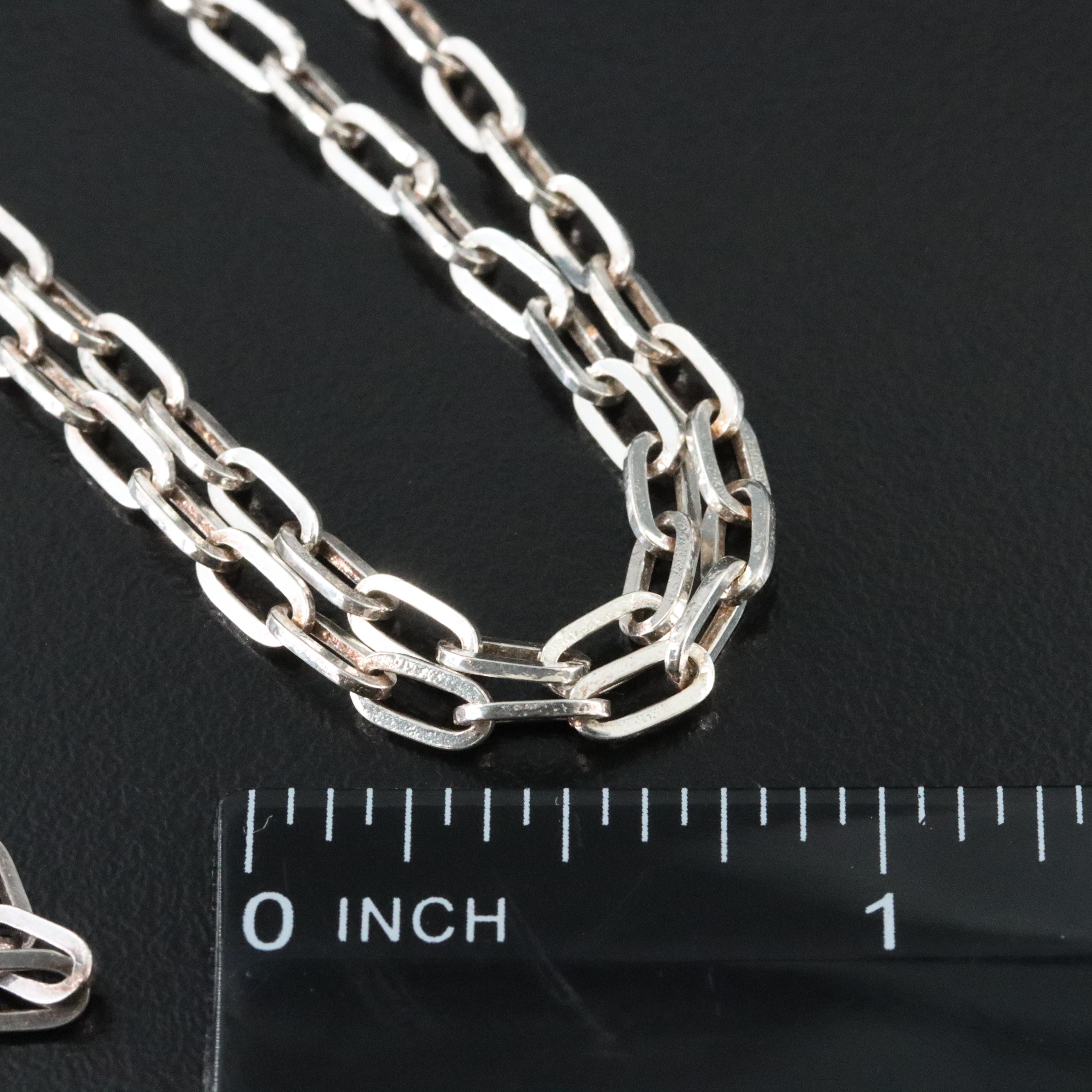 835 Silver Paper Clip Chain Necklace
