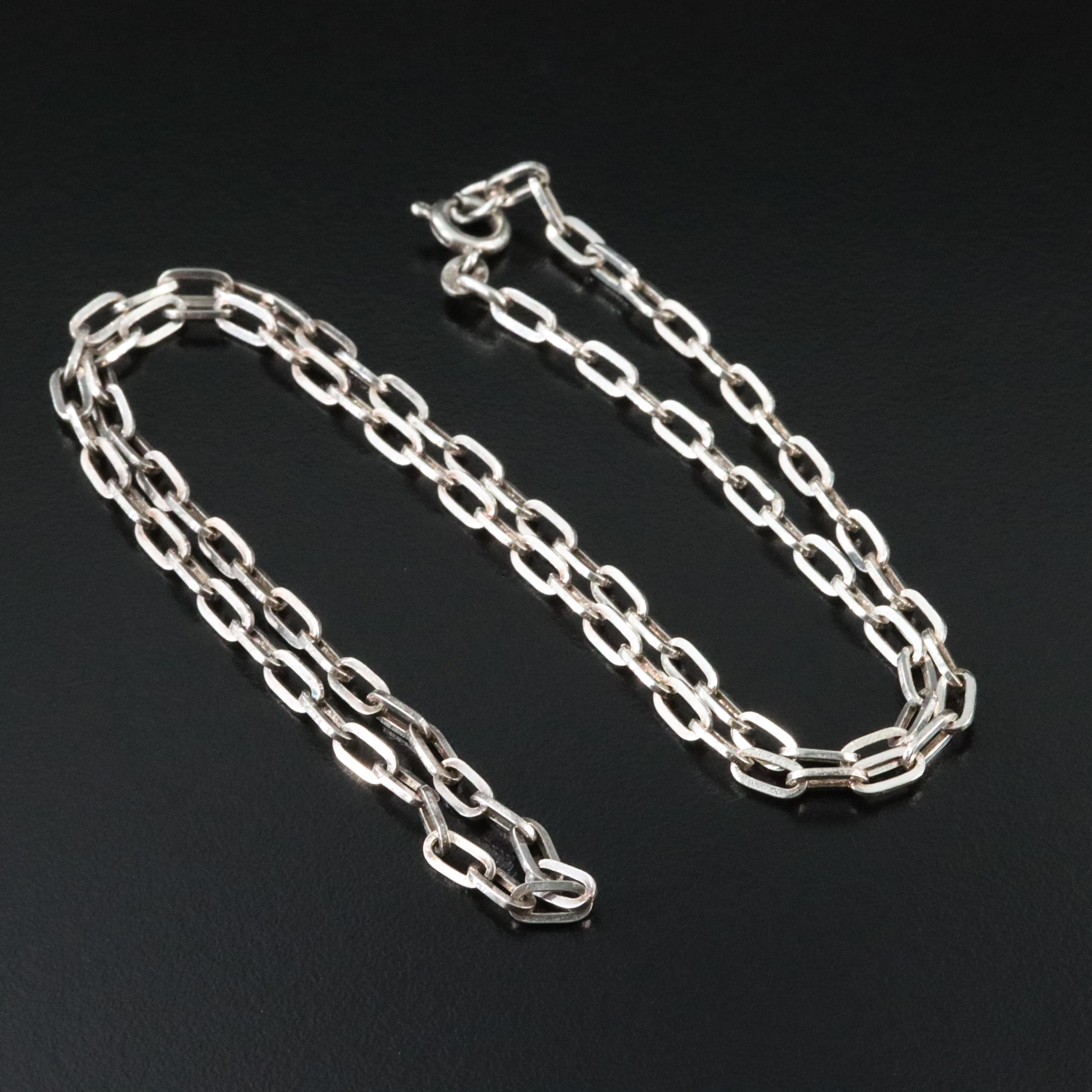 835 Silver Paper Clip Chain Necklace
