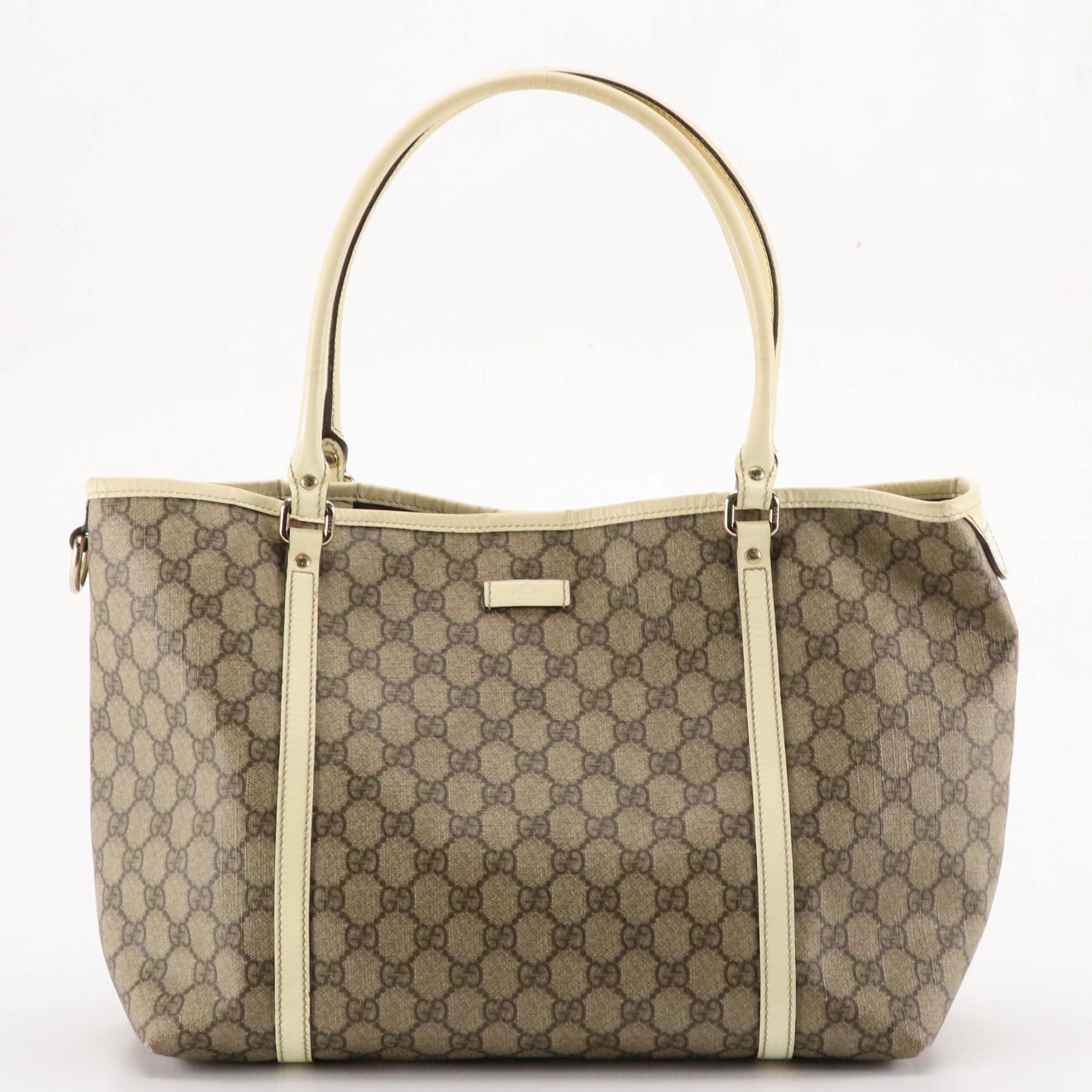 Gucci Joy Medium Tote in GG Supreme Canvas and Patent Leather