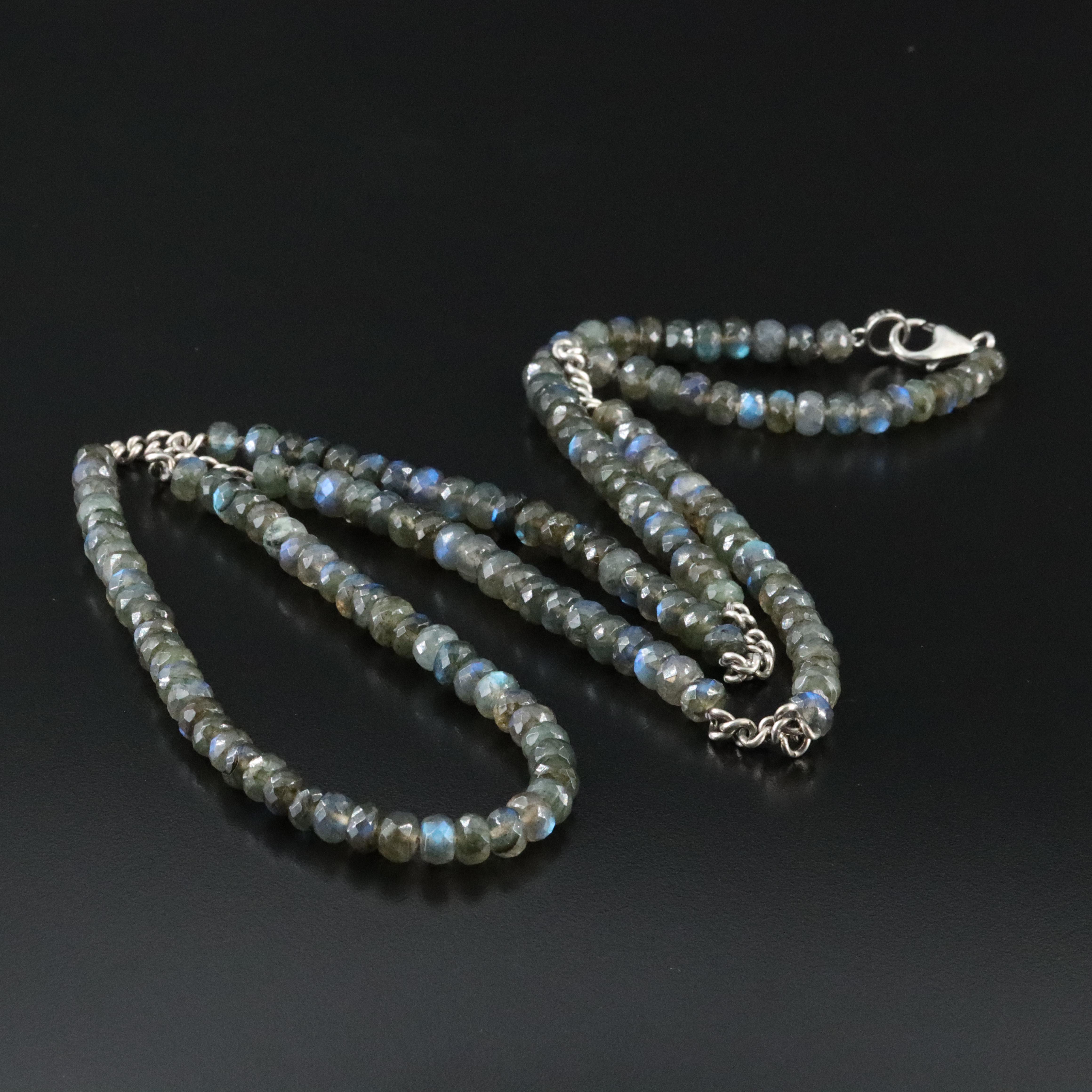 Sheryl Lowe Sterling Labradorite Beaded Necklace