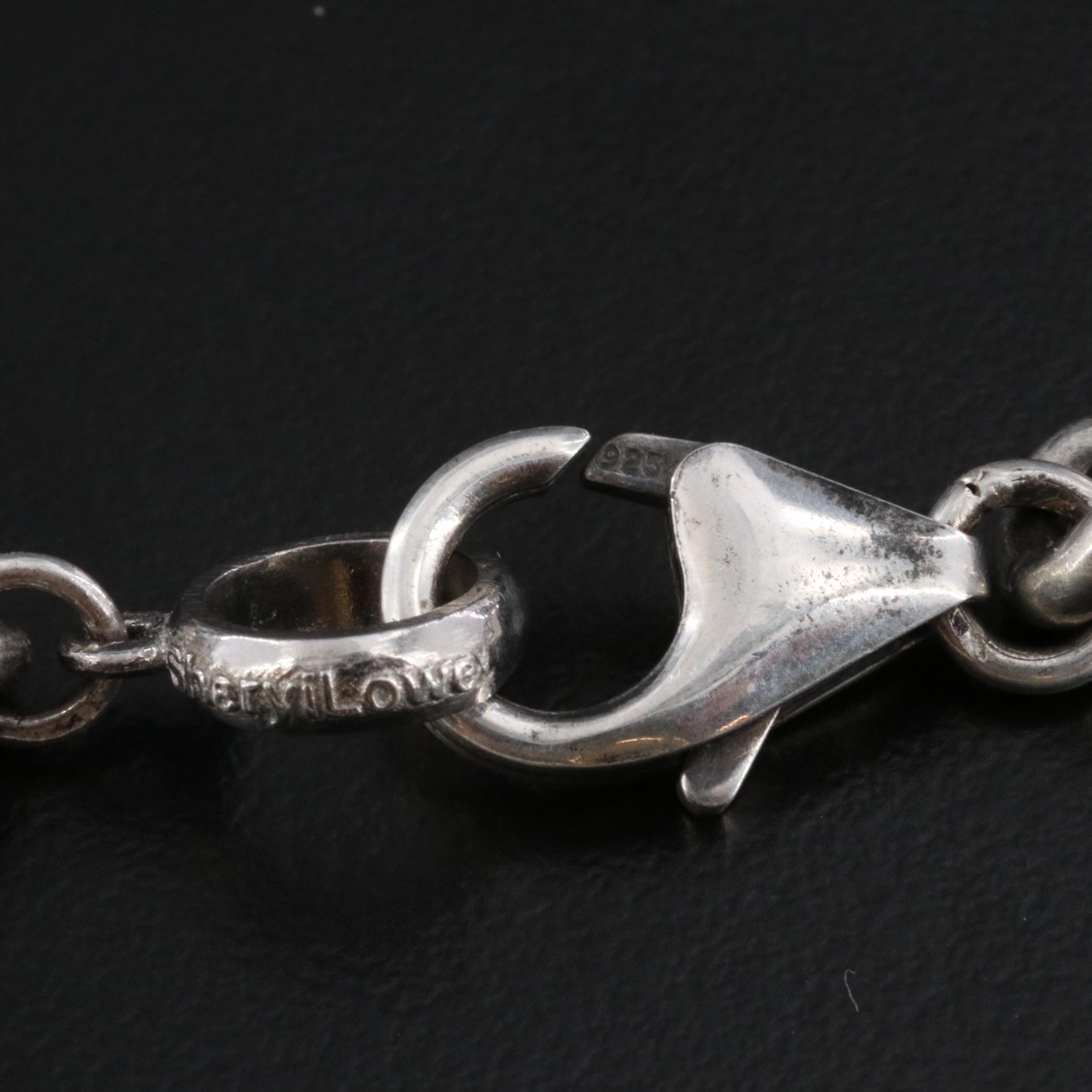 Sheryl Lowe Sterling Diamond Pave Station Necklace