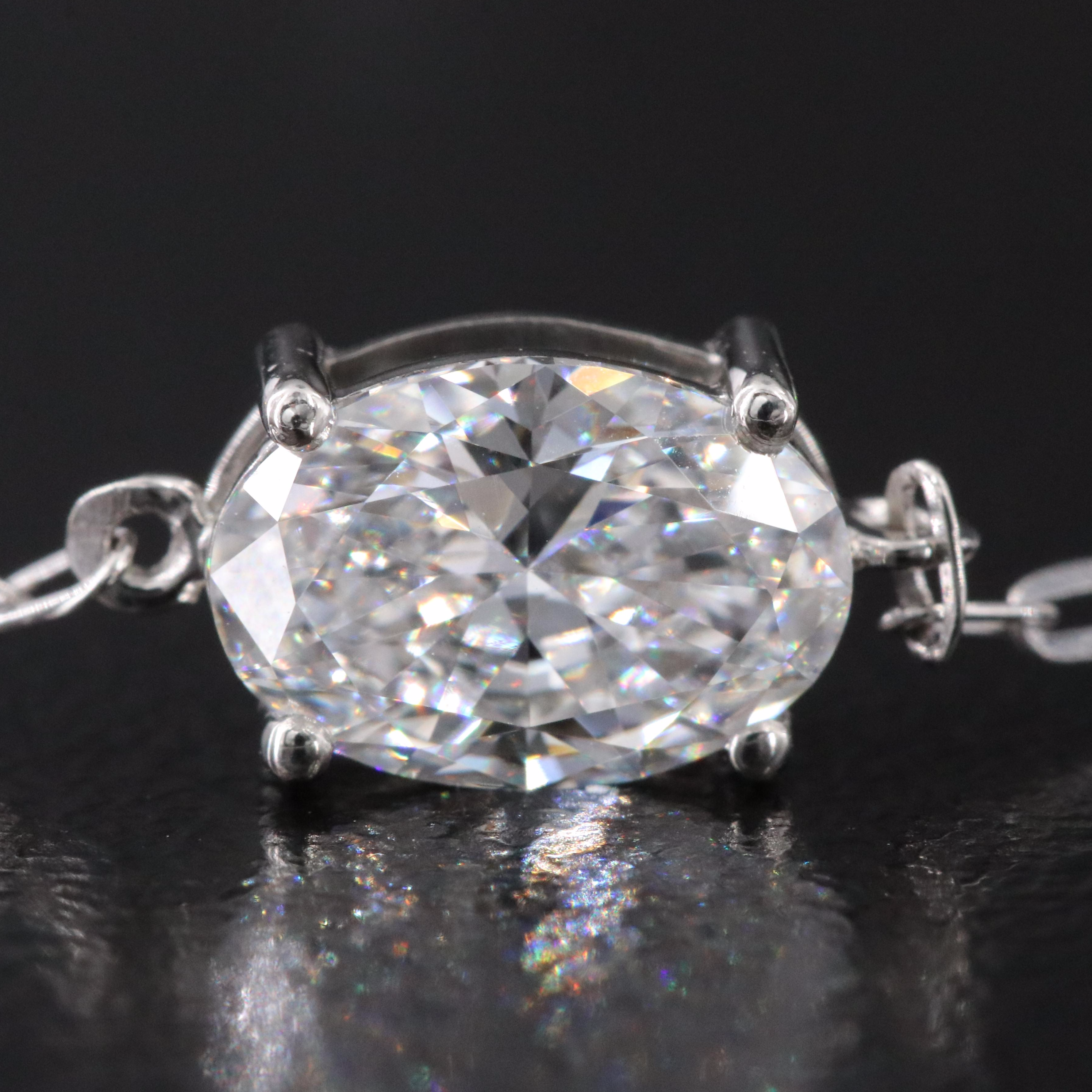 Platinum 4.86 CTW Lab Grown Diamond Station Bracelet