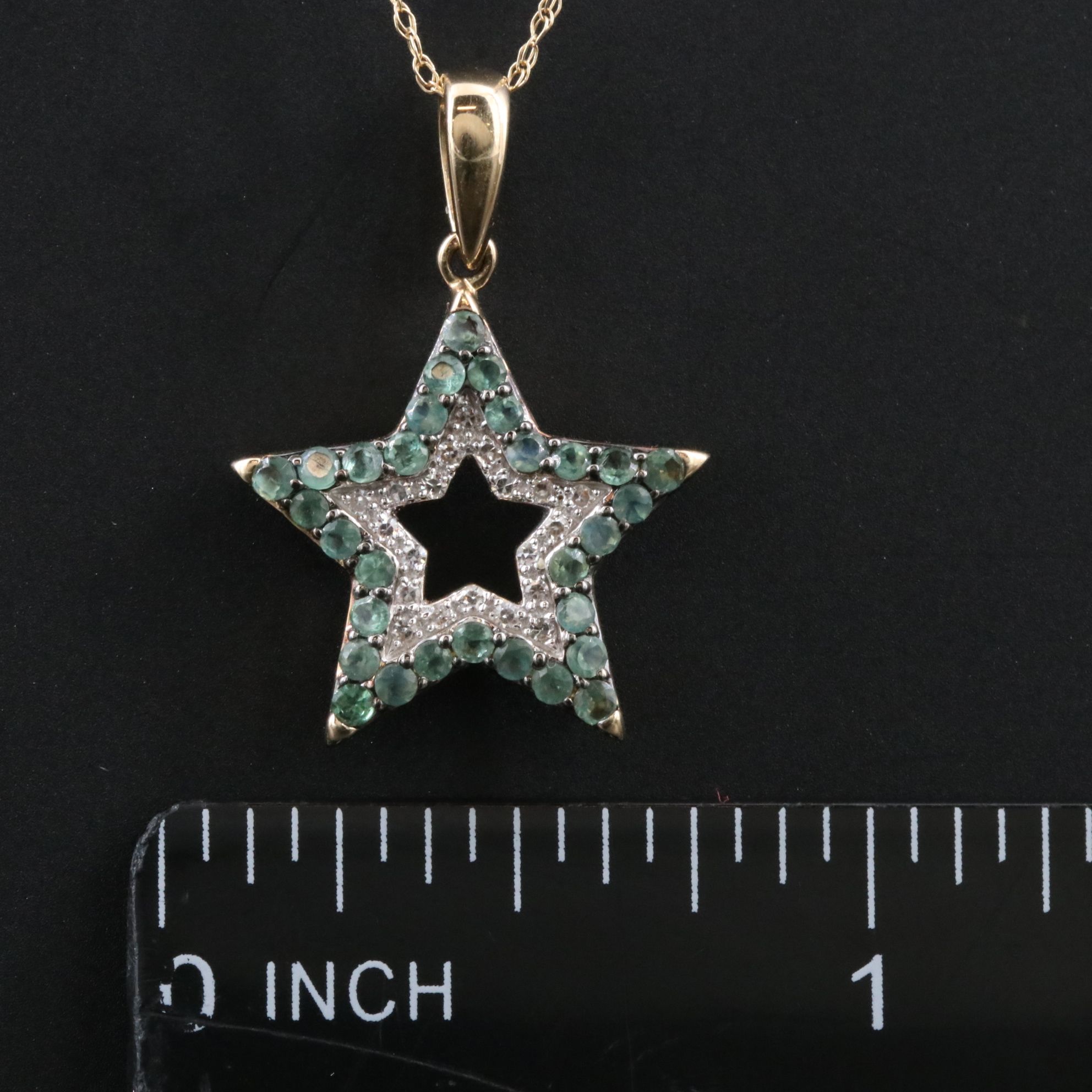 14K Alexandrite and Diamond Star Pendant Necklace