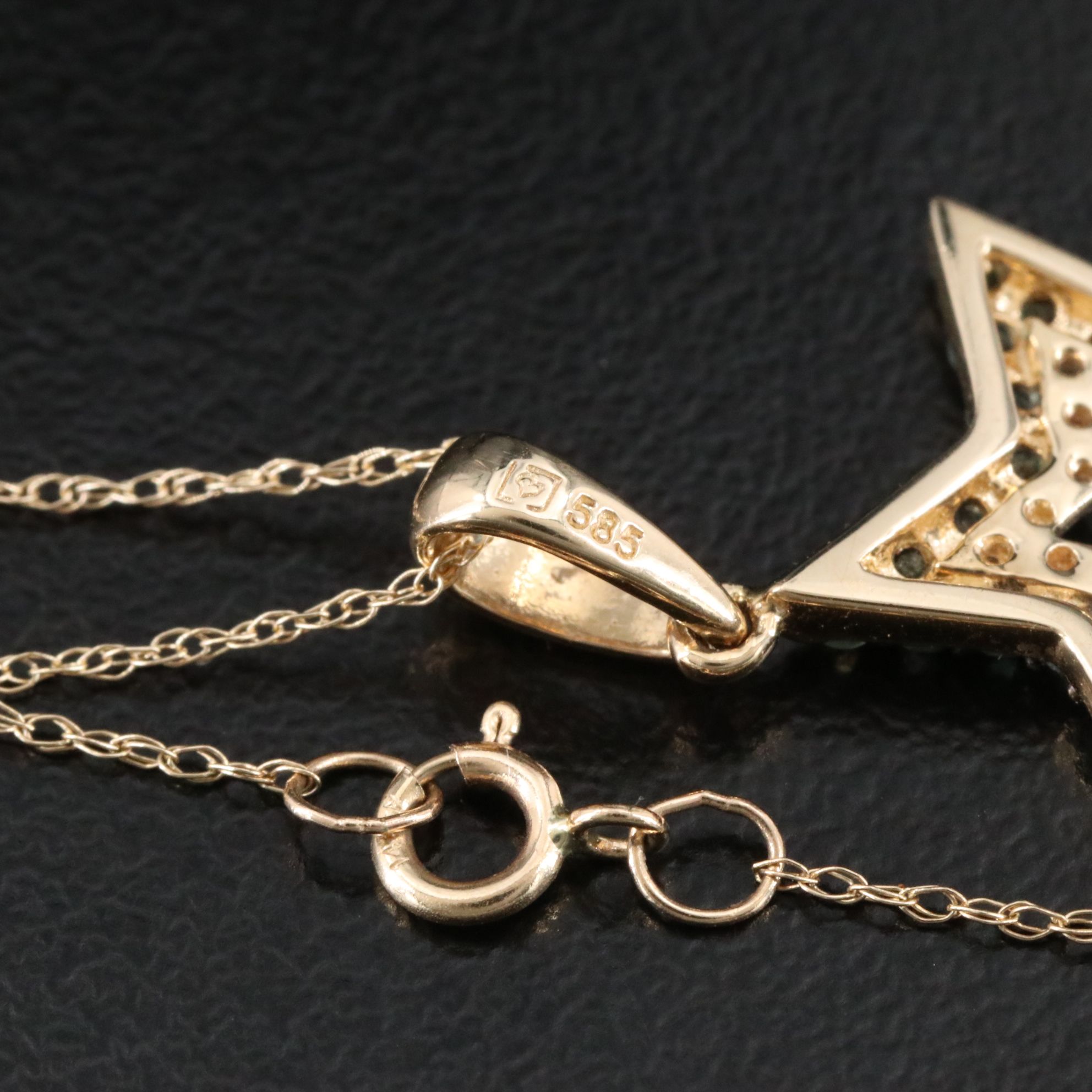 14K Alexandrite and Diamond Star Pendant Necklace