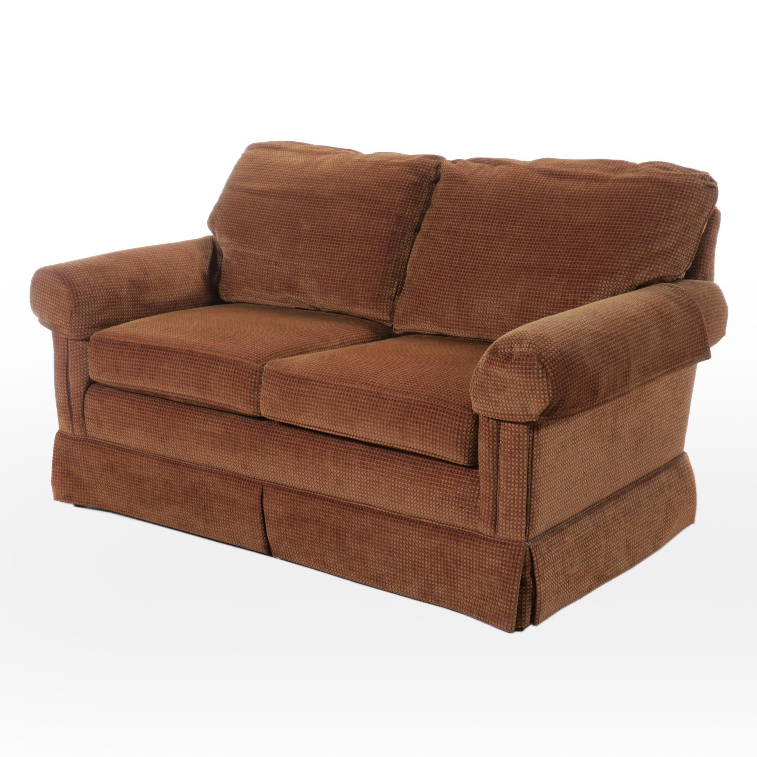 C. R. Laine Fabric Upholstered Roll Arm Loveseat