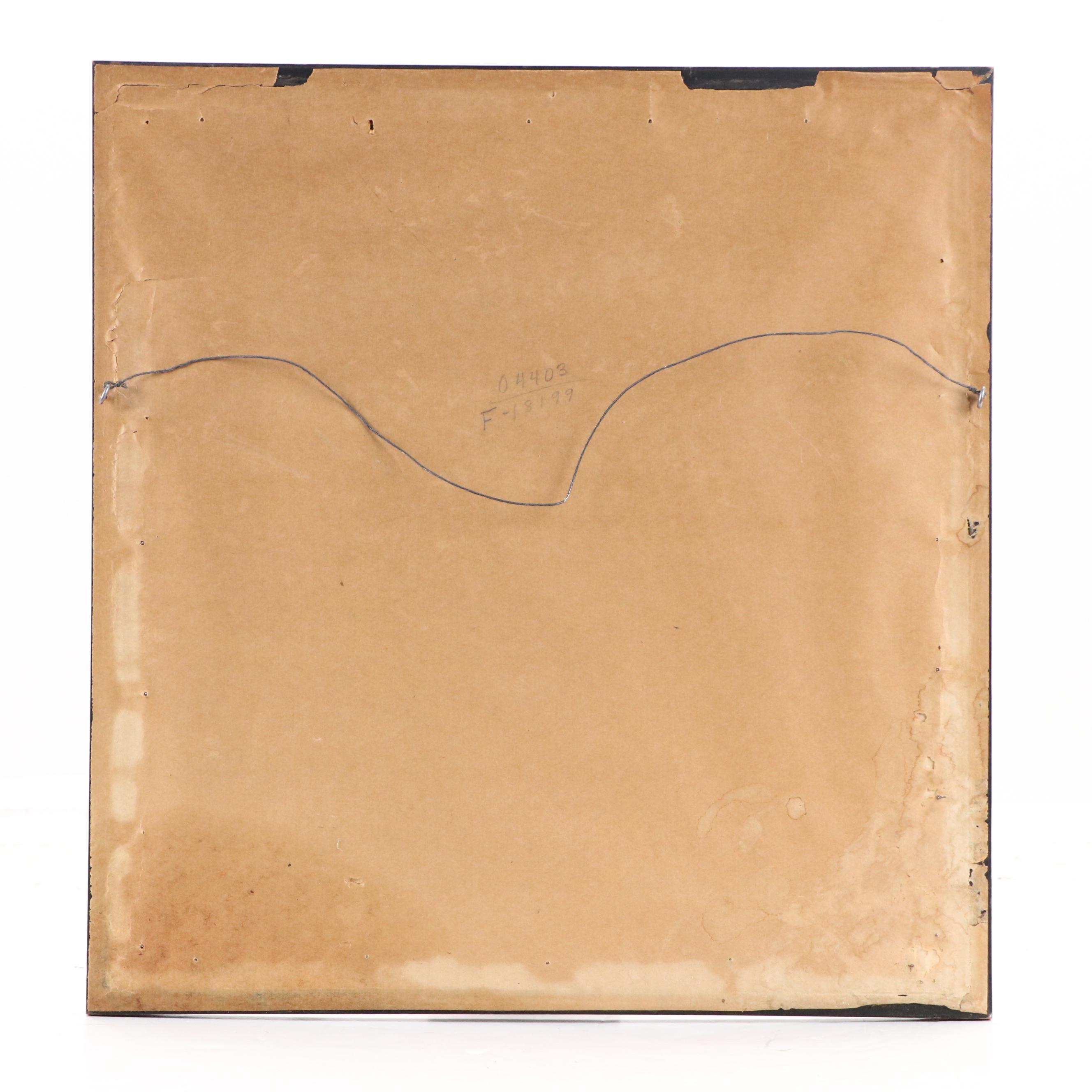 Evelyn K. Meek Floral Still Life Oil Pastel Drawing, 1947