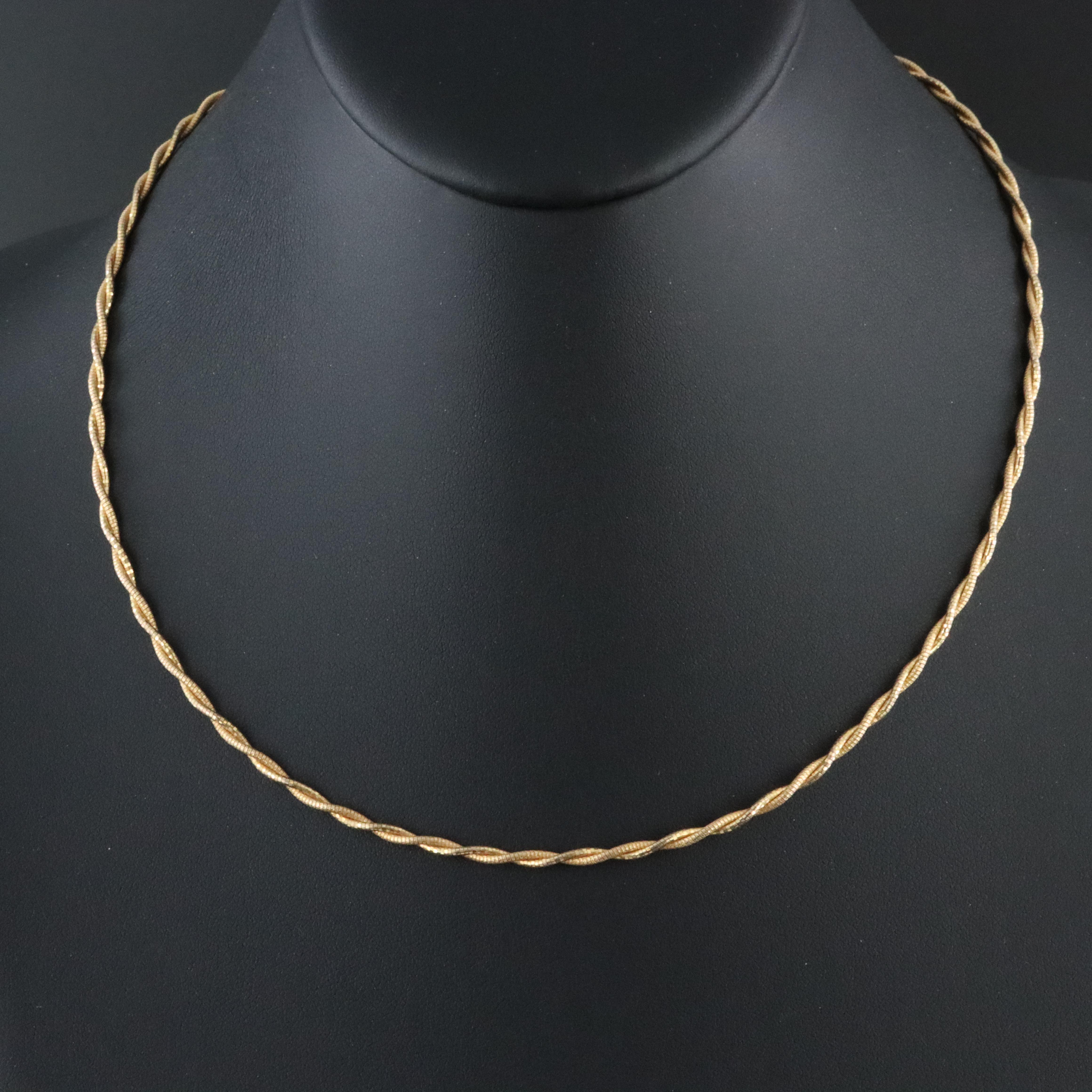 10K Braided Snake Chain Necklace