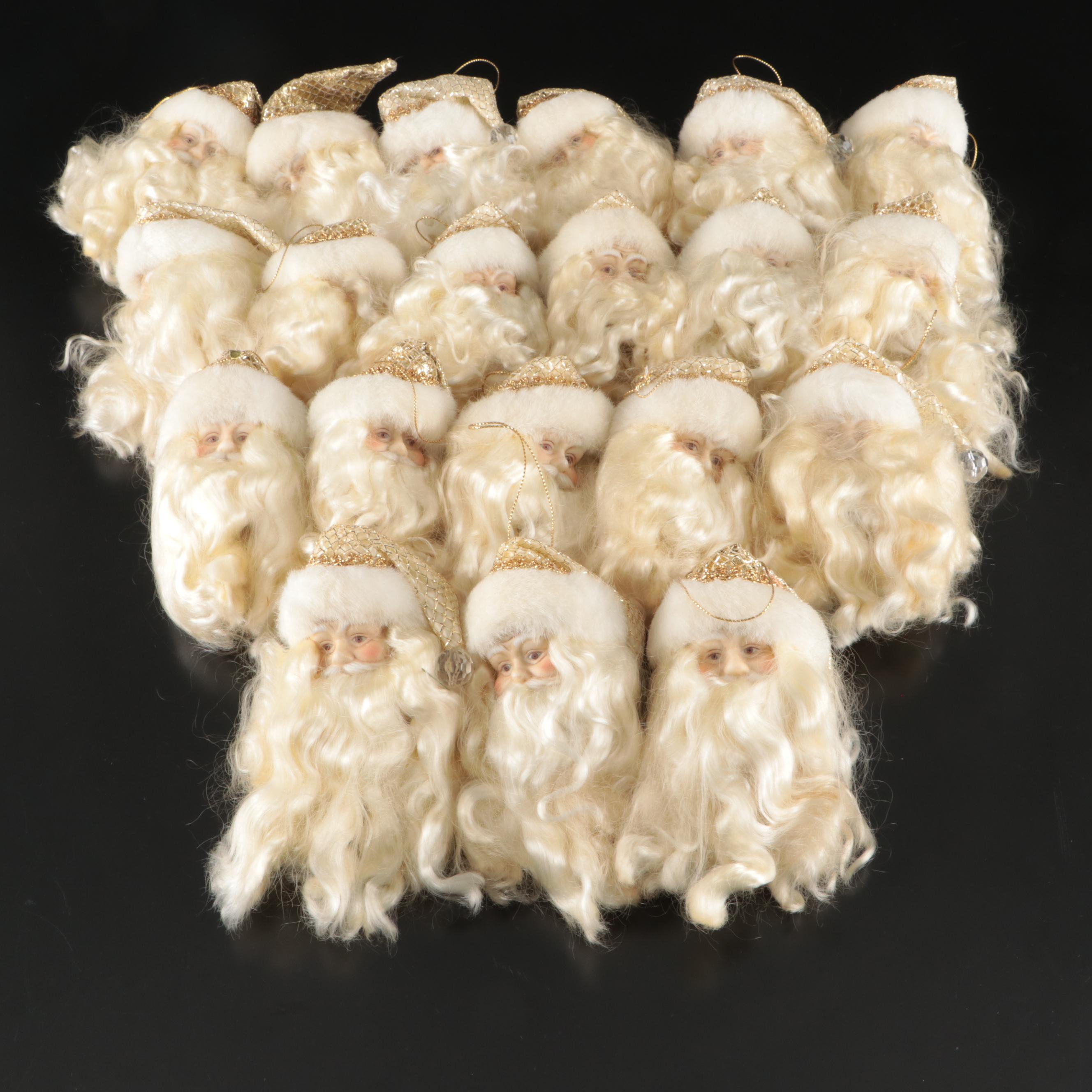 Porcelain Santa Claus Head Ornaments