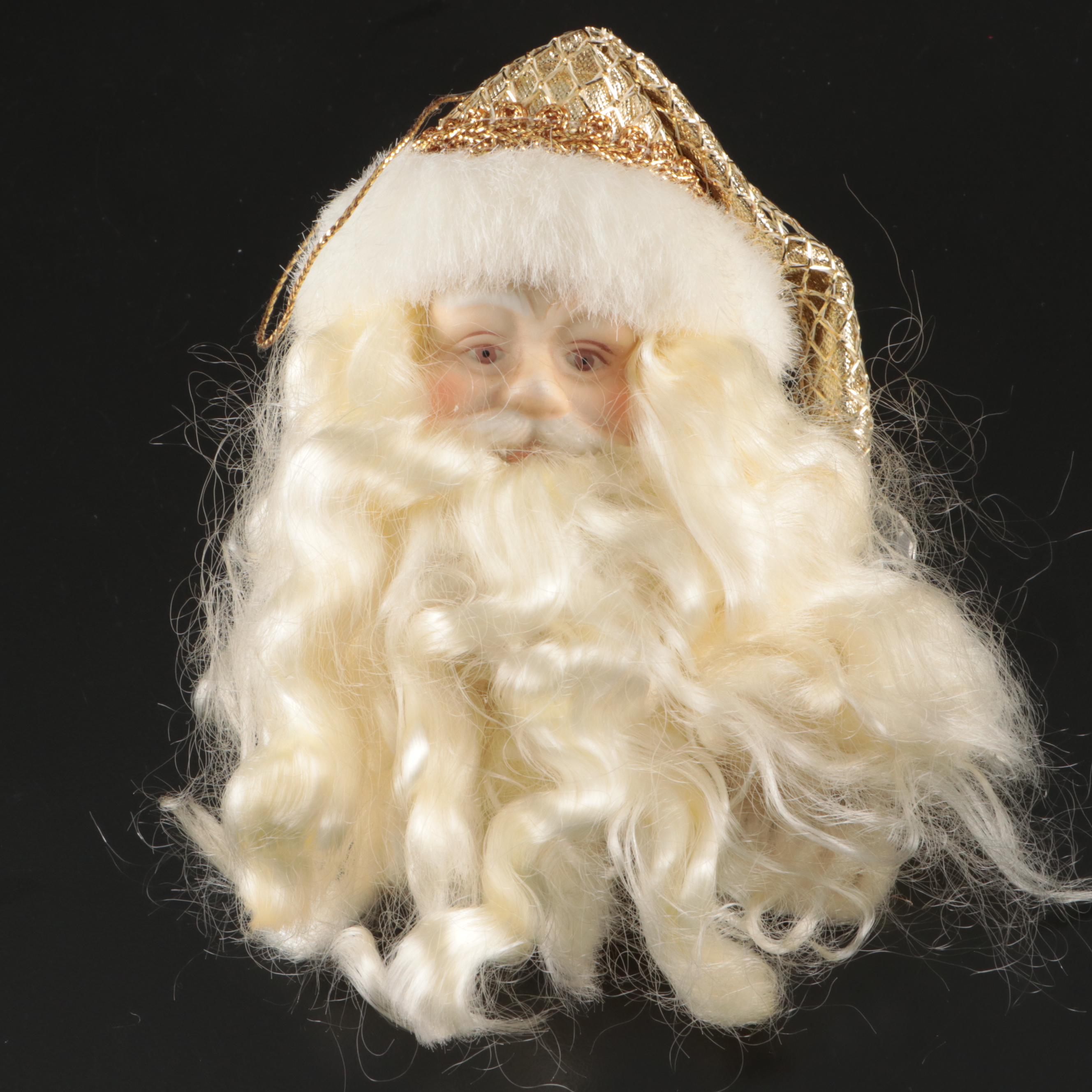 Porcelain Santa Claus Head Ornaments