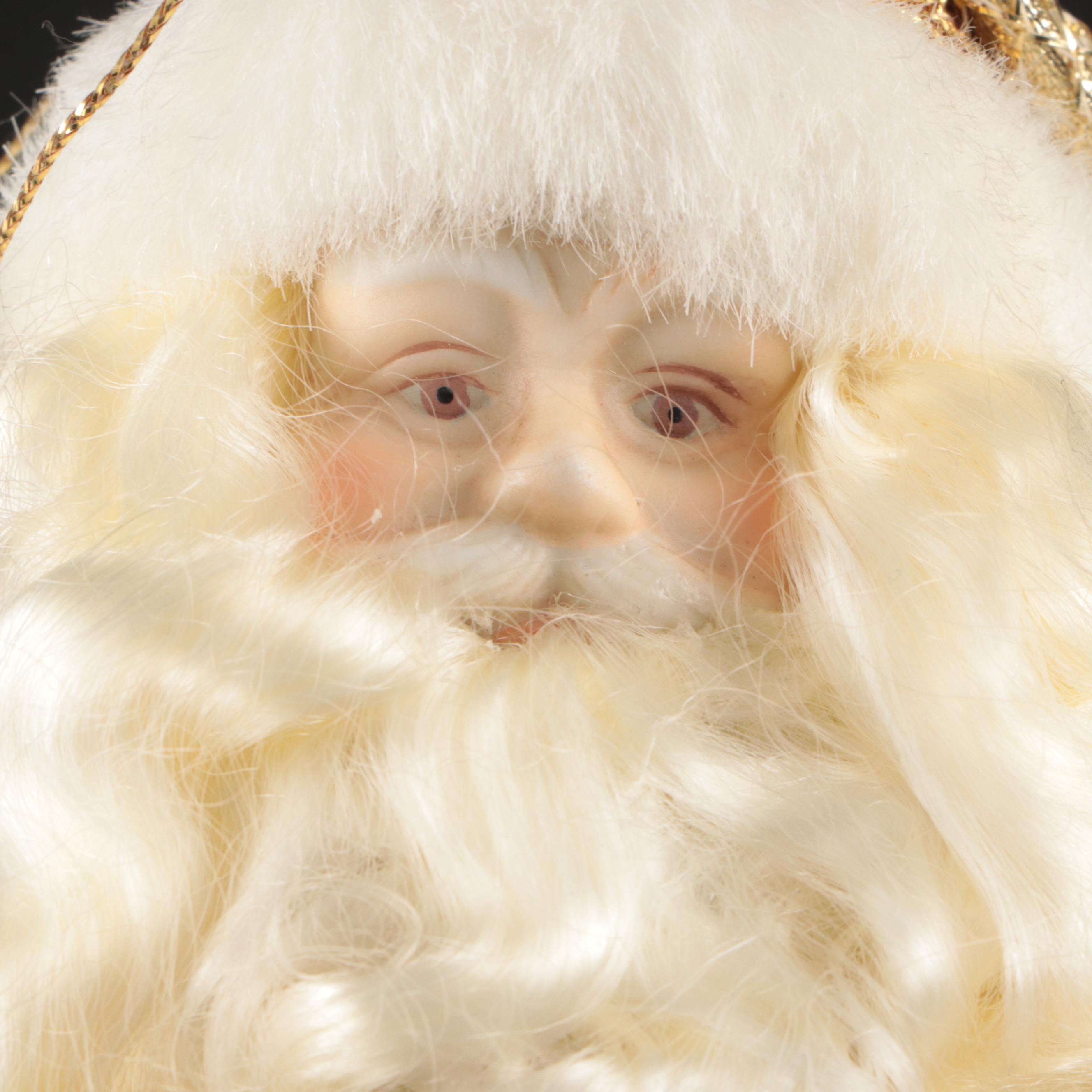 Porcelain Santa Claus Head Ornaments