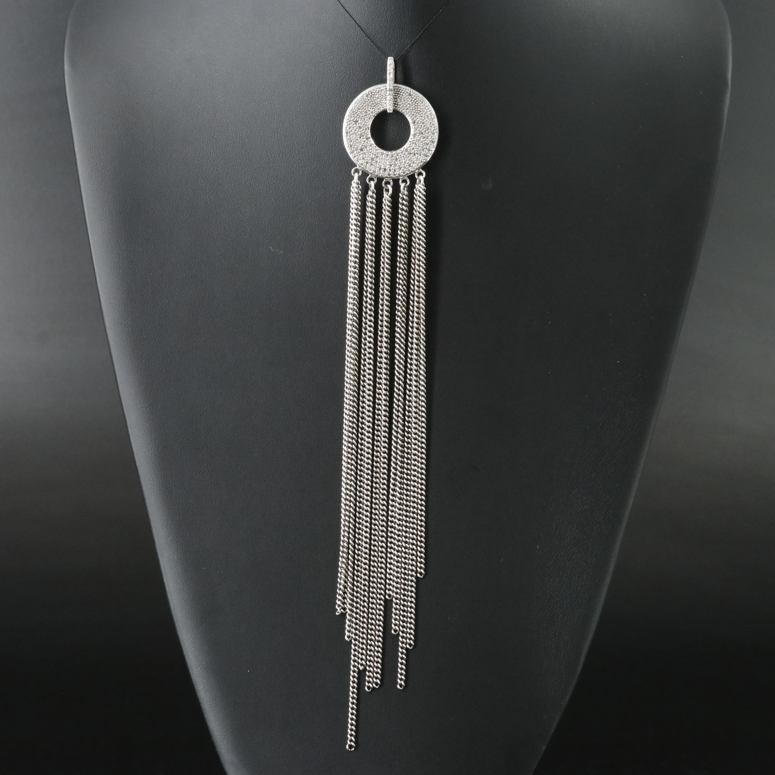 Sheryl Lowe Diamond Sterling Tassel Pendant