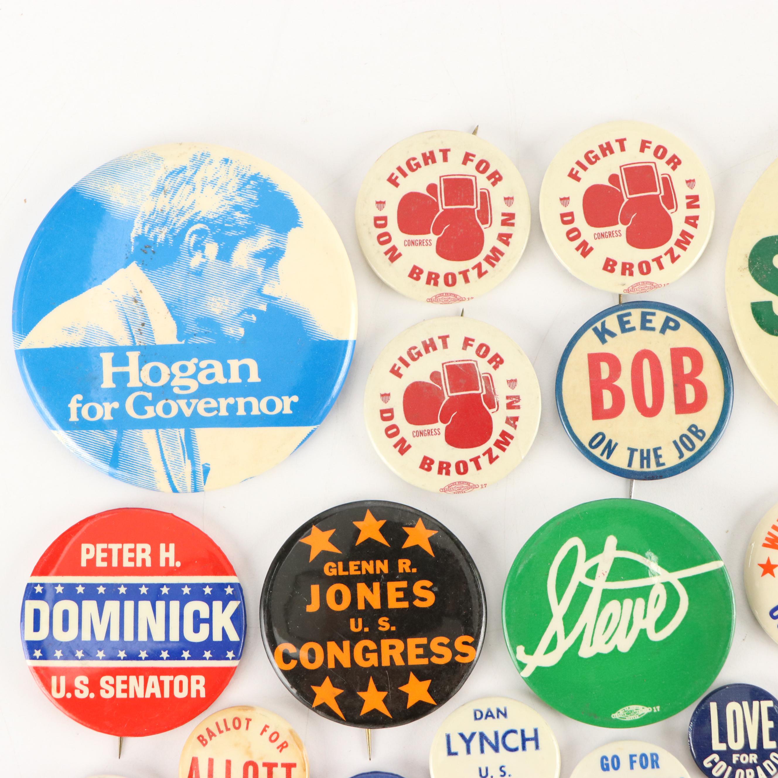 Colorado Political Pinbacks, Mid to Late 20th Century