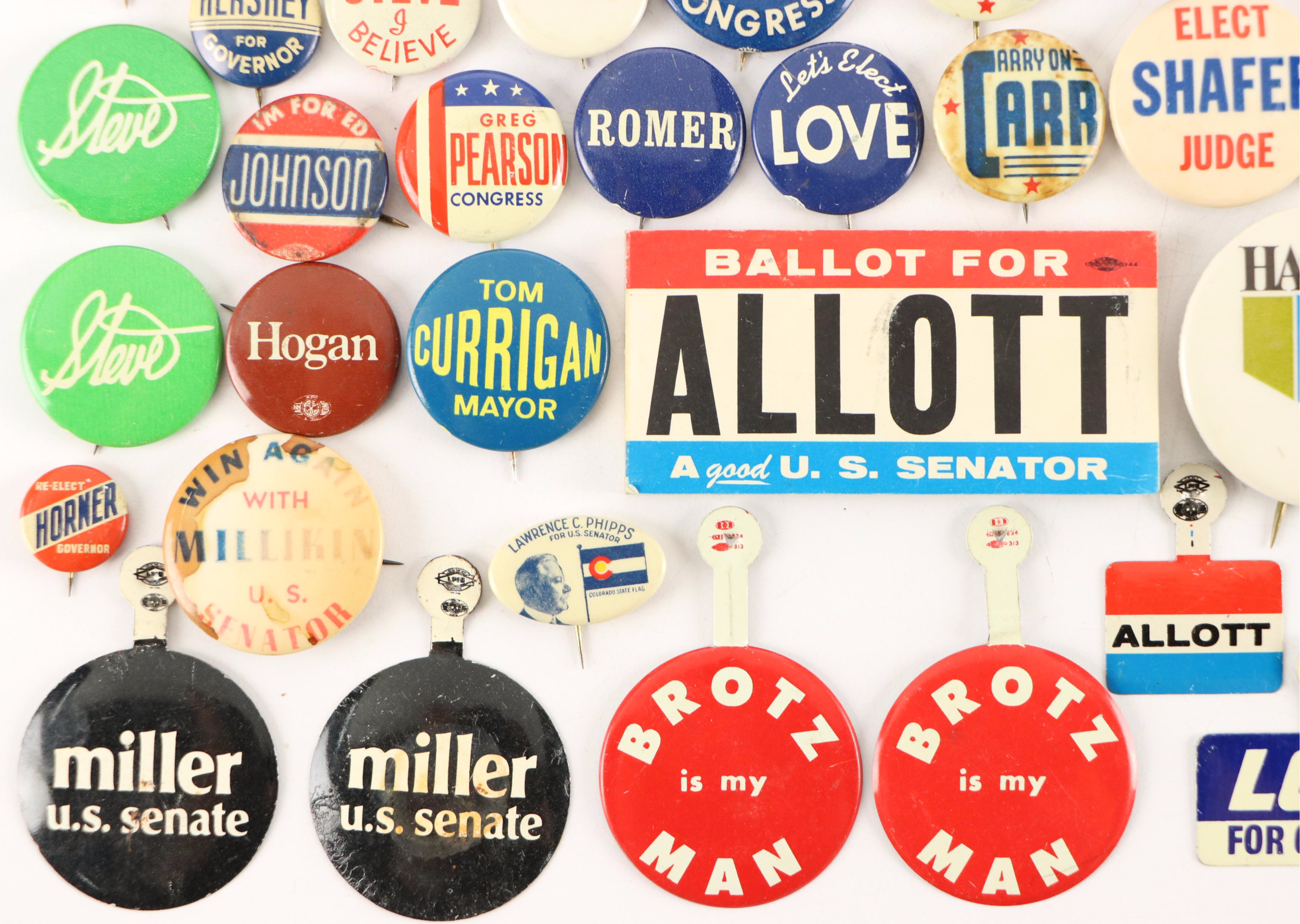 Colorado Political Pinbacks, Mid to Late 20th Century