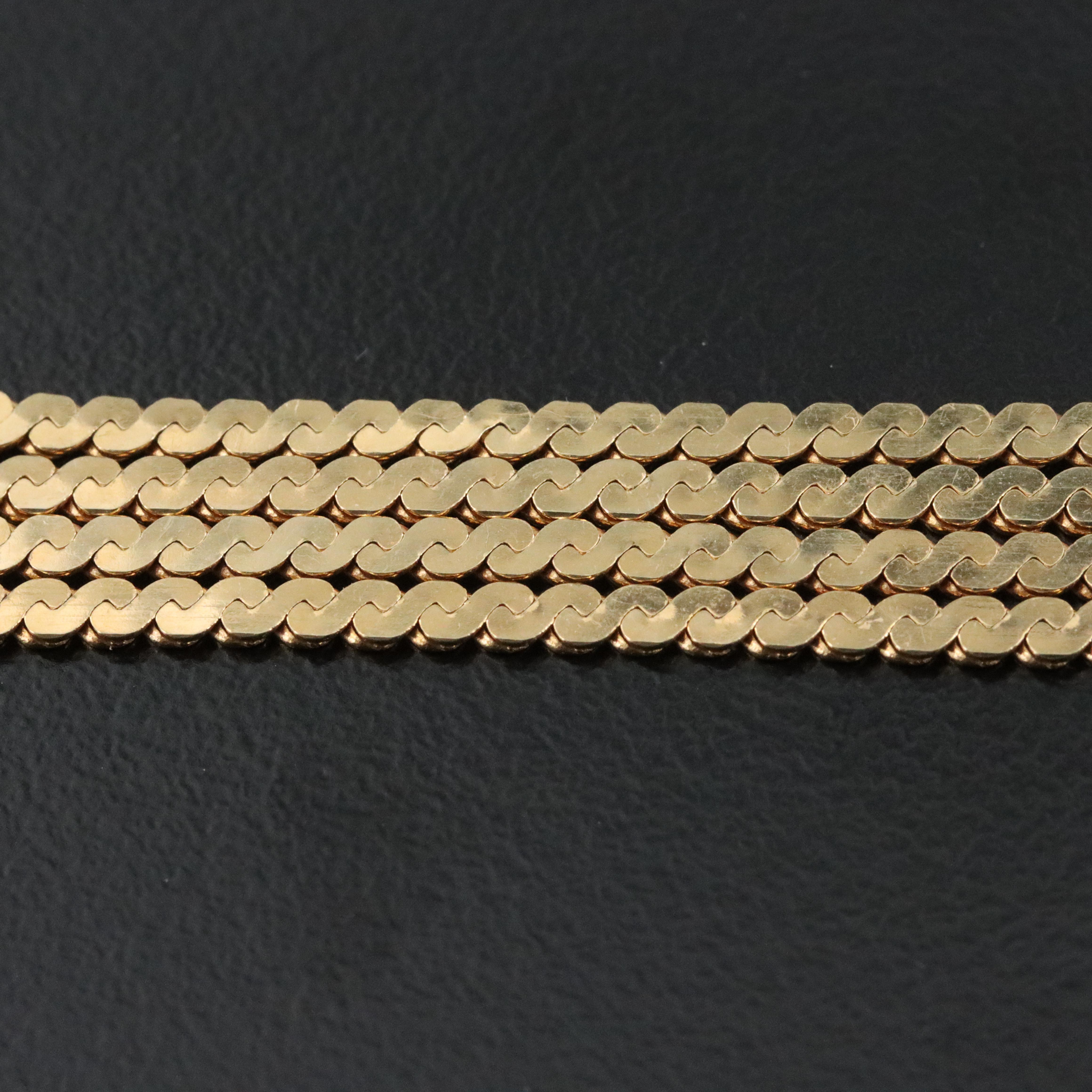 14K Serpentine Chain Necklace