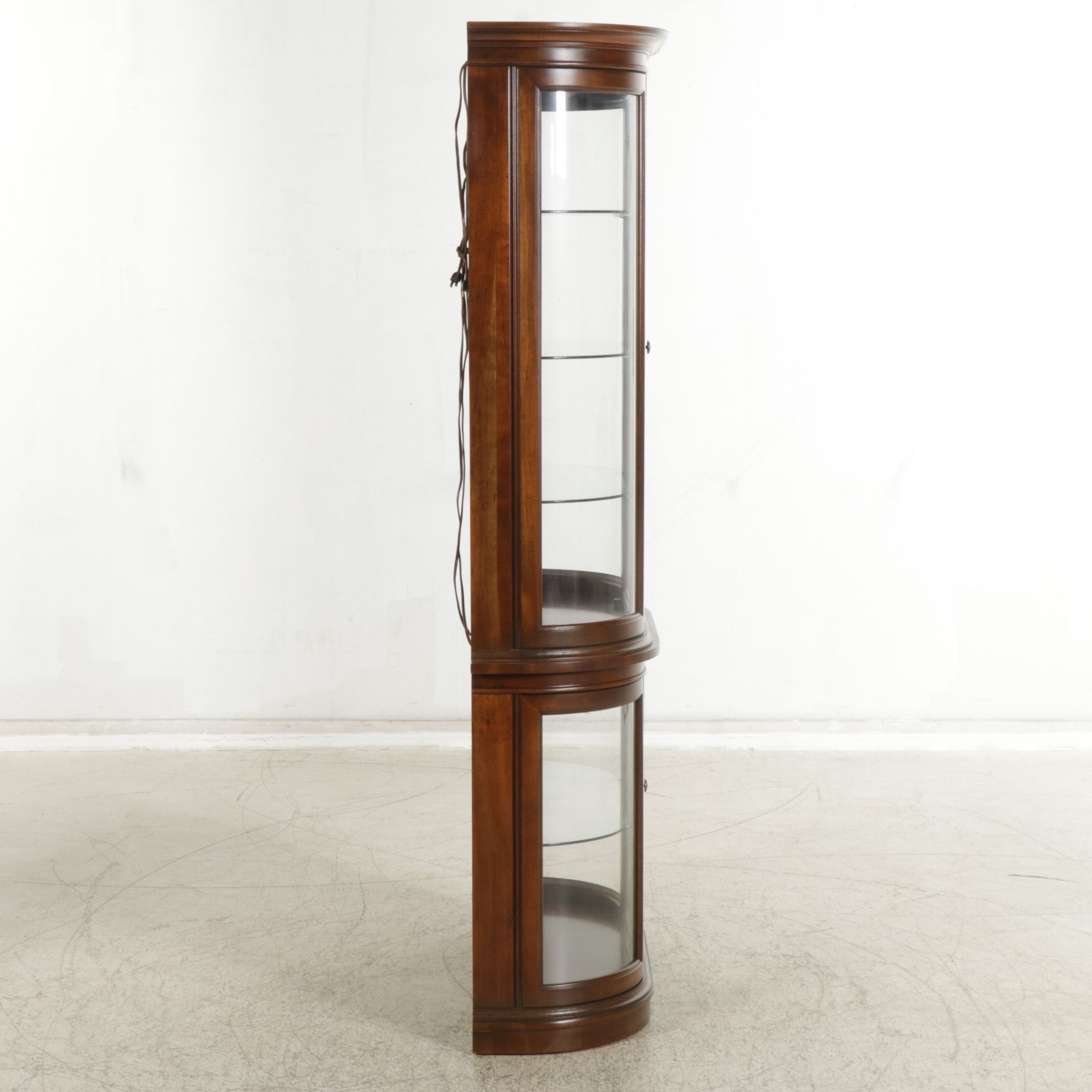 Walnut Illuminated Curio Cabinet