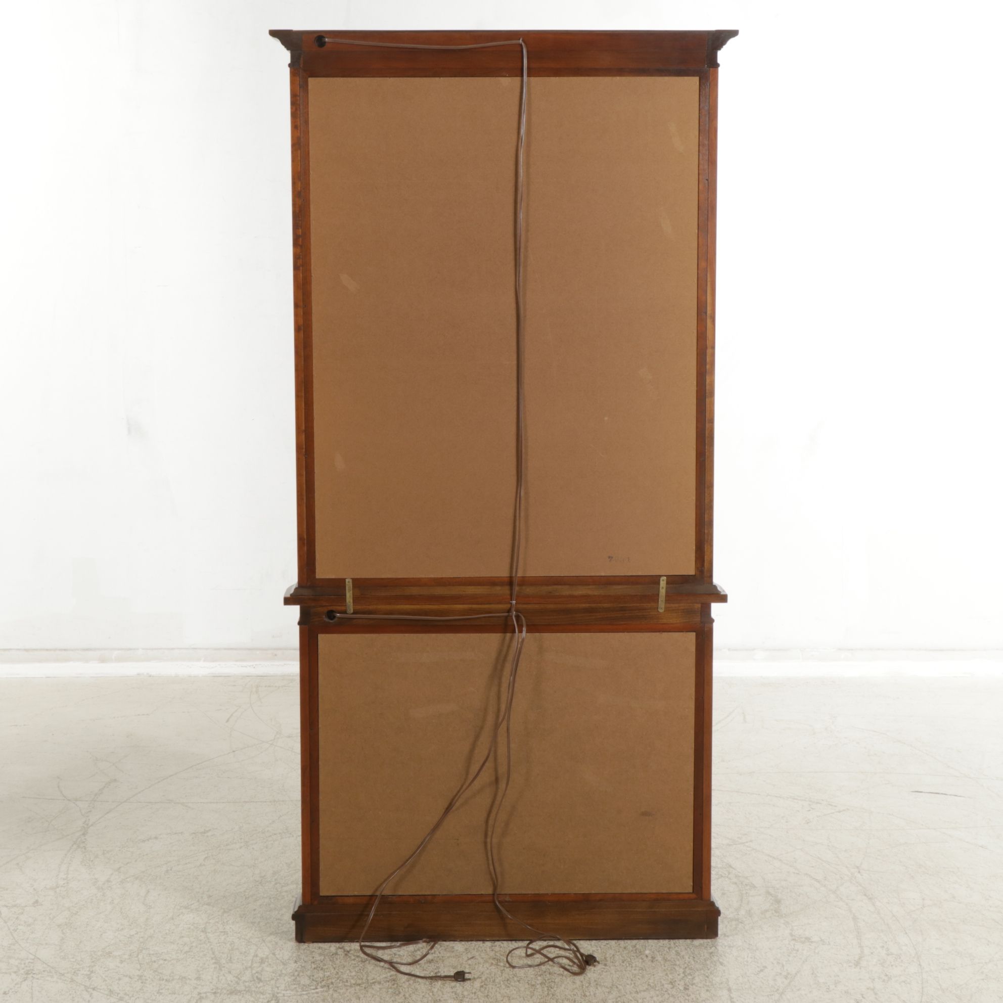 Walnut Illuminated Curio Cabinet