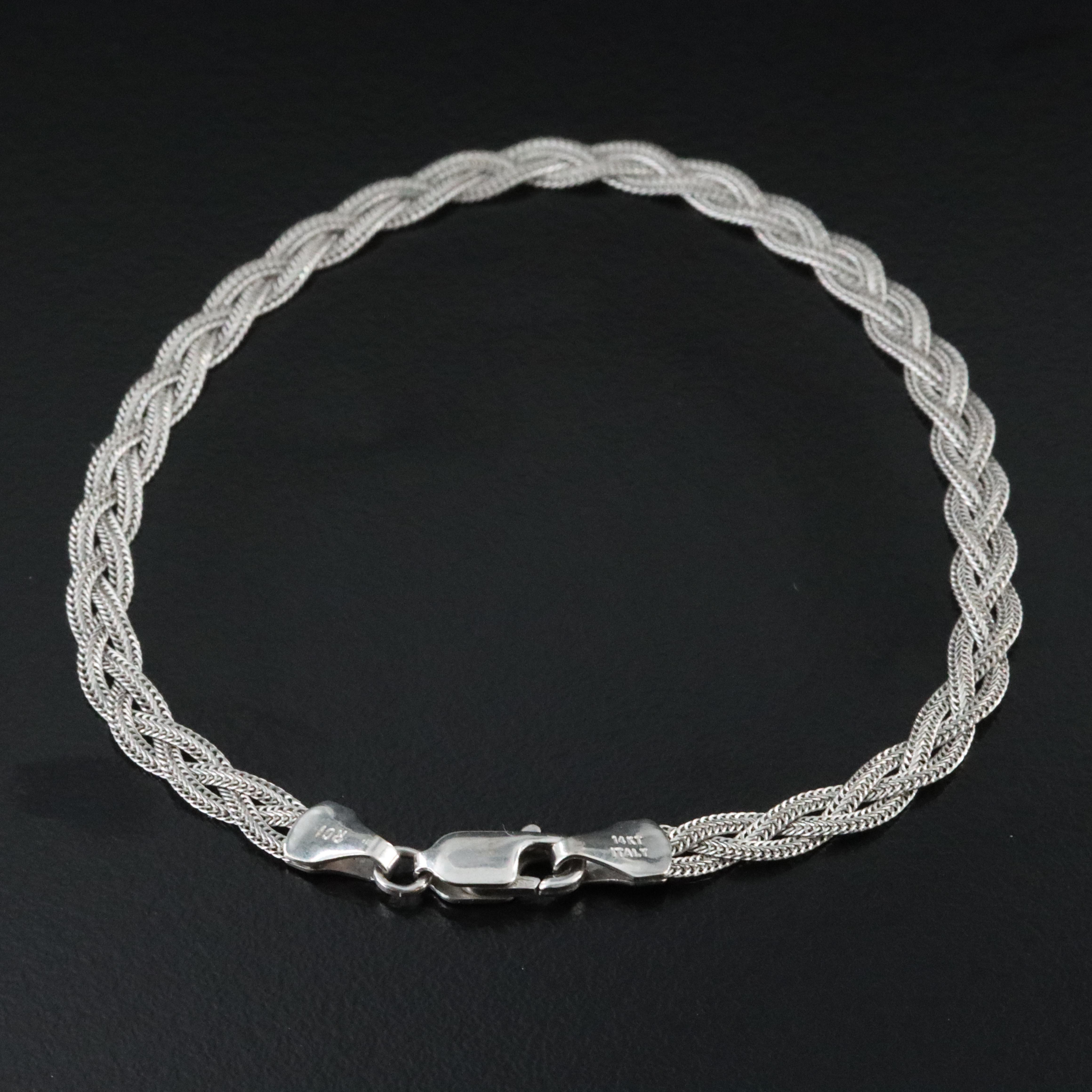 14K Braided Fancy Link Bracelet