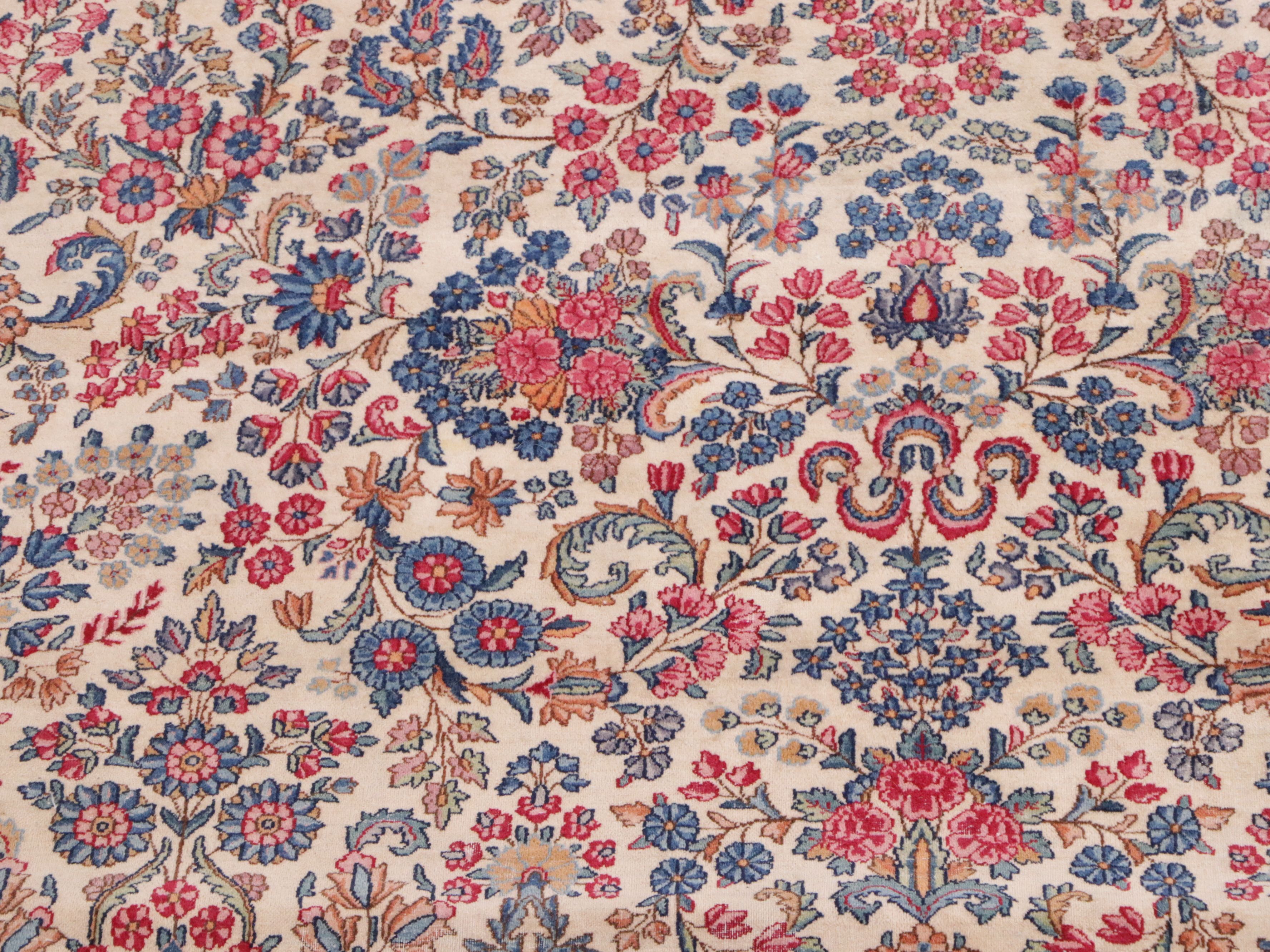 11'9 x 15'11 Hand-Knotted Persian Kerman Room-Sized Rug