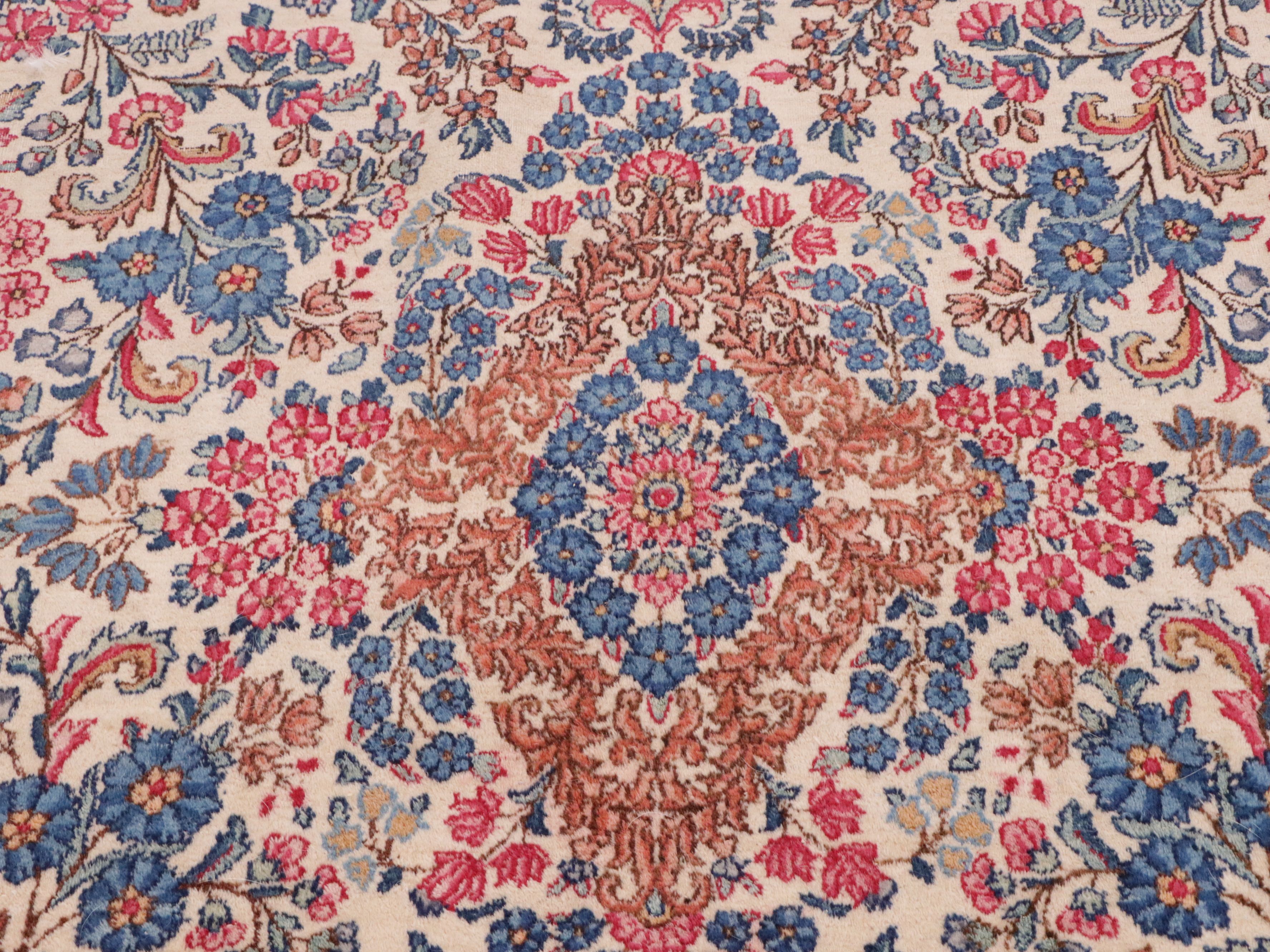 11'9 x 15'11 Hand-Knotted Persian Kerman Room-Sized Rug