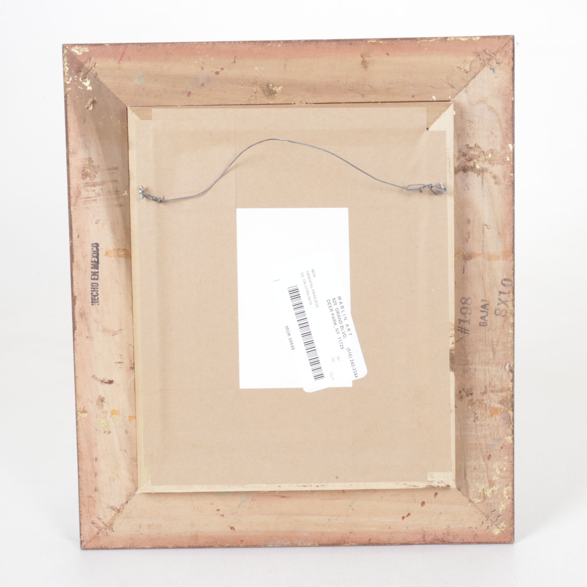 Chinese Gouache Painting on Cork of Maiden in Floral Garden, Mid-20th Century