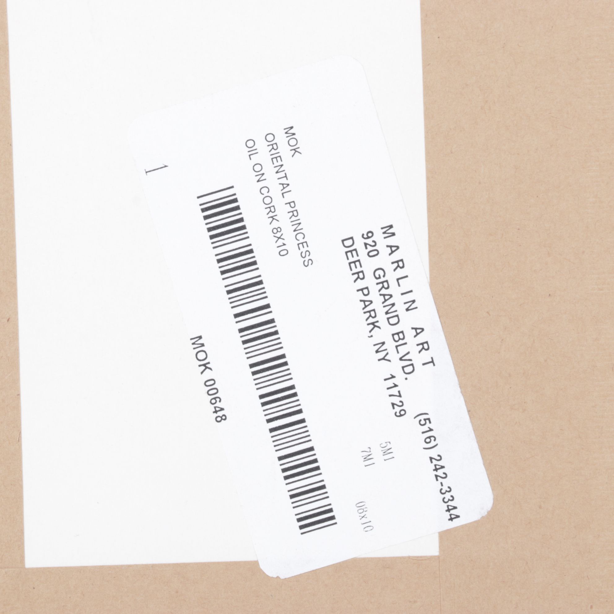 Chinese Gouache Painting on Cork of Maiden in Floral Garden, Mid-20th Century