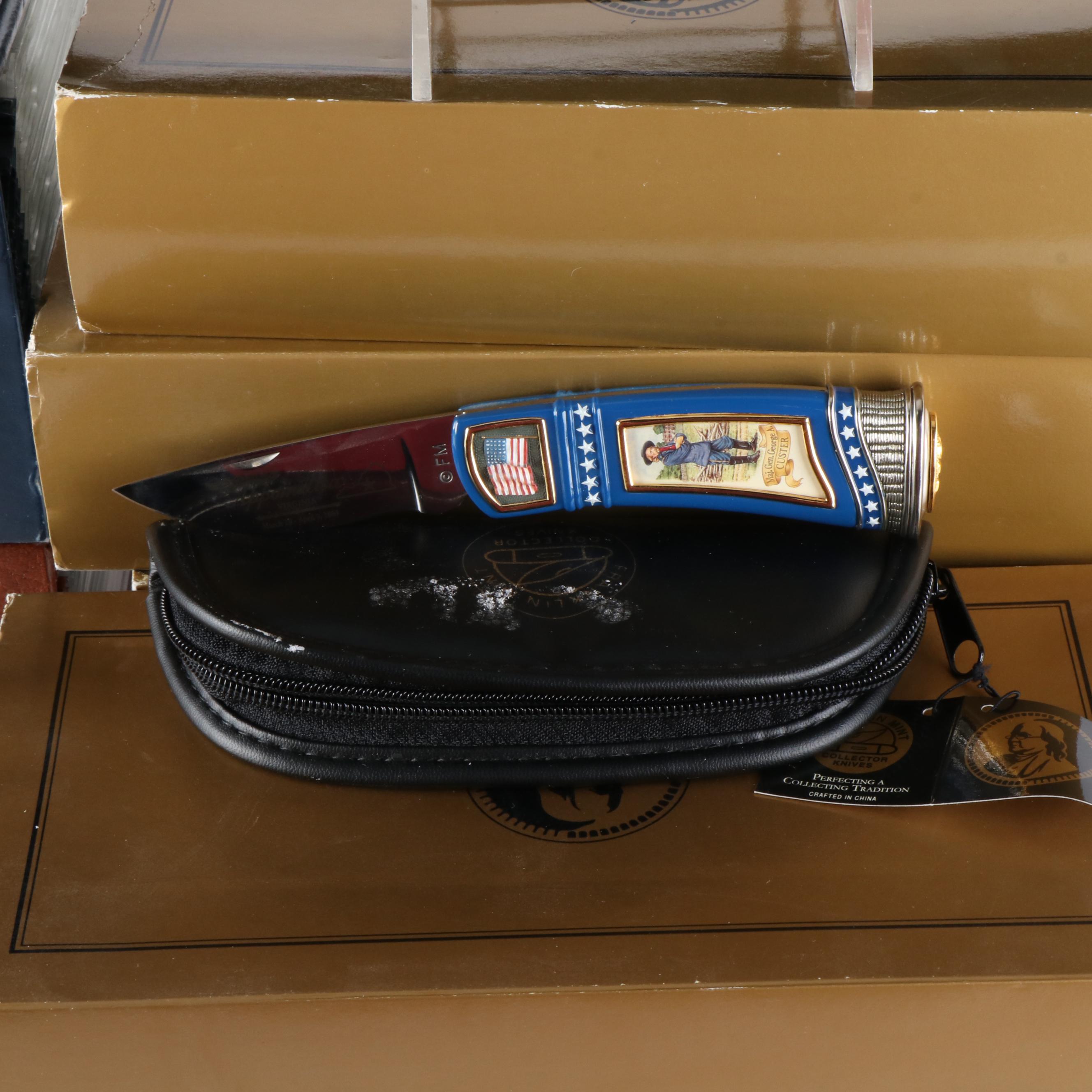 Olympics Stamp Collection, Franklin Mint Knives, and More