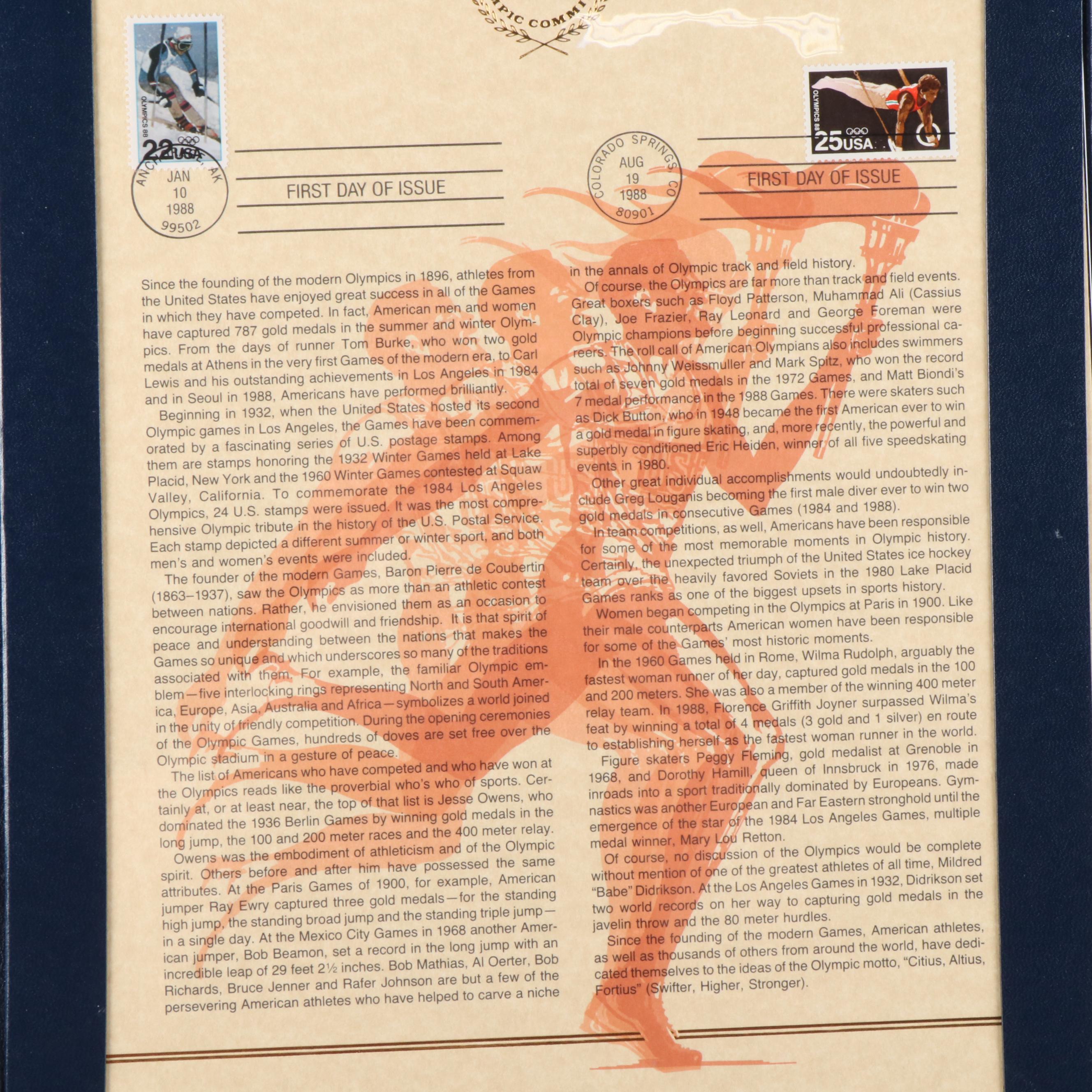 Olympics Stamp Collection, Franklin Mint Knives, and More