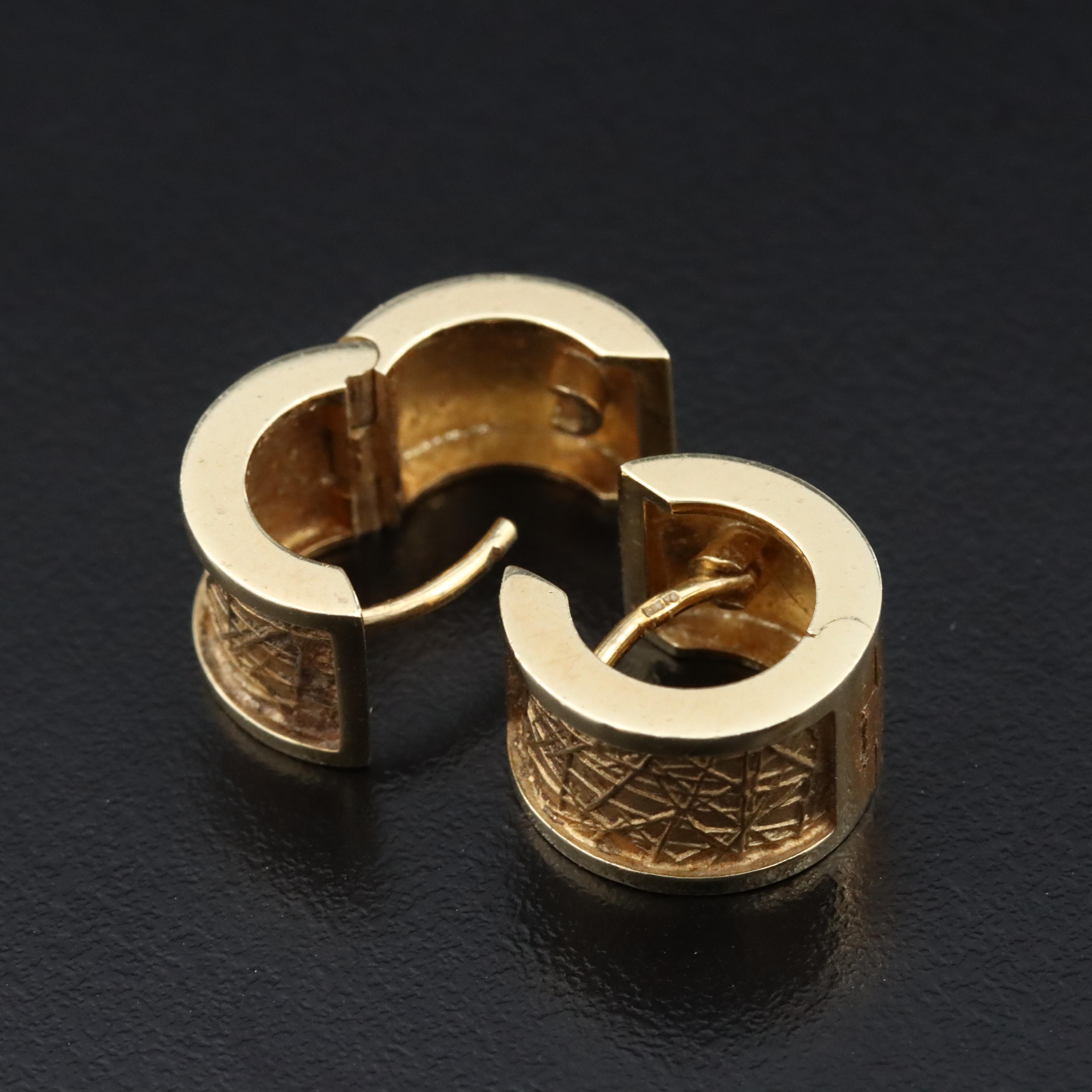 14K Huggie Hoop Earrings