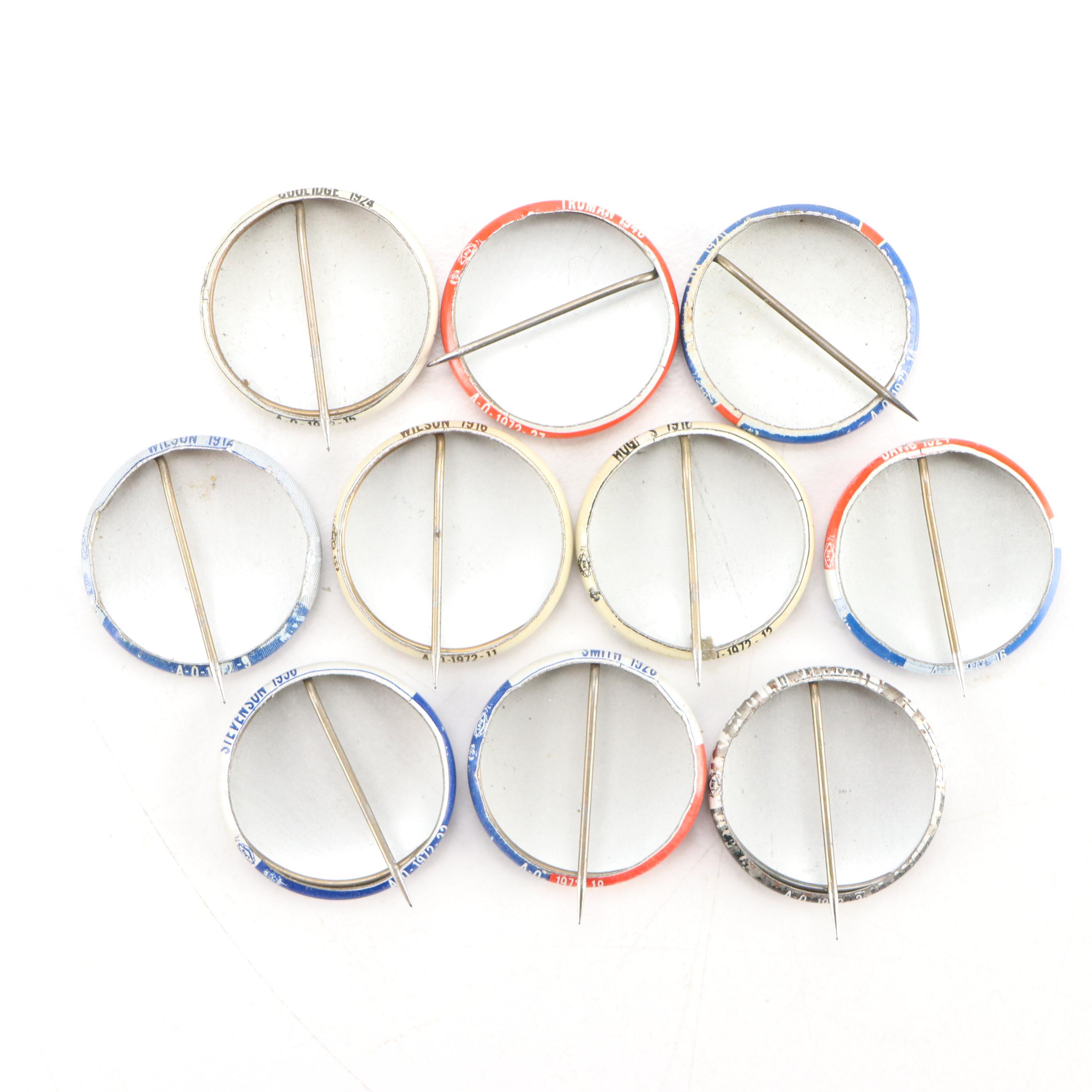 Taft, Roosevelt, Dewey, Willkie, and More Reproduction Political Pinbacks