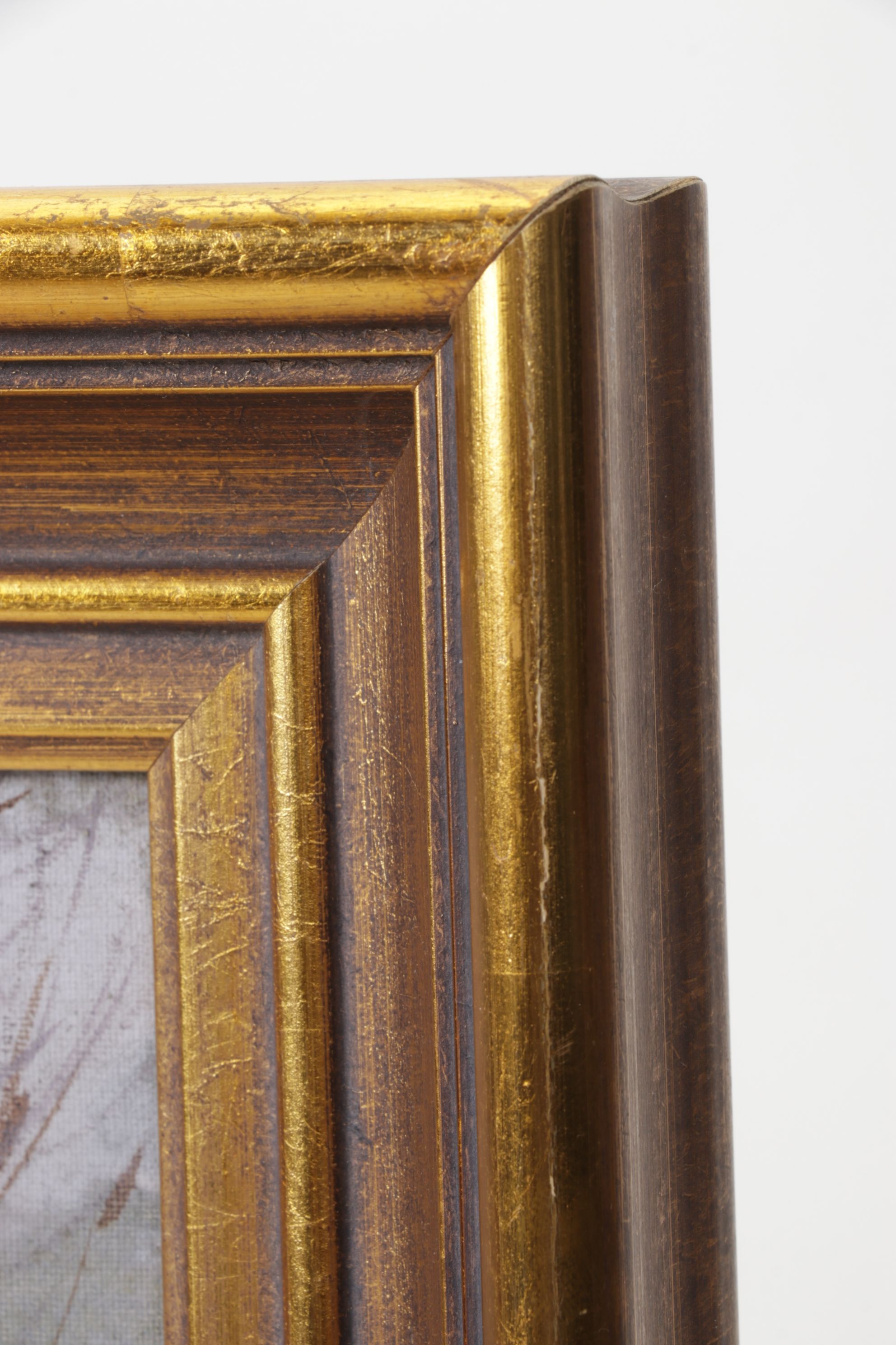 Impressionist Oil Painting of Barren Forest After Snowfall, Late 20th Century