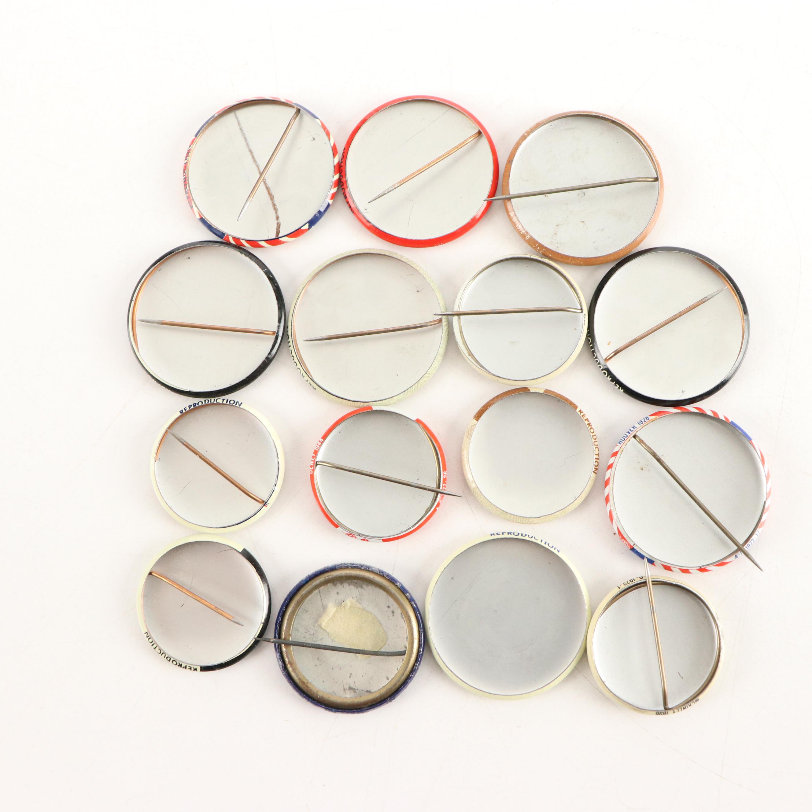 Taft, Roosevelt, Dewey, Willkie, and More Reproduction Political Pinbacks