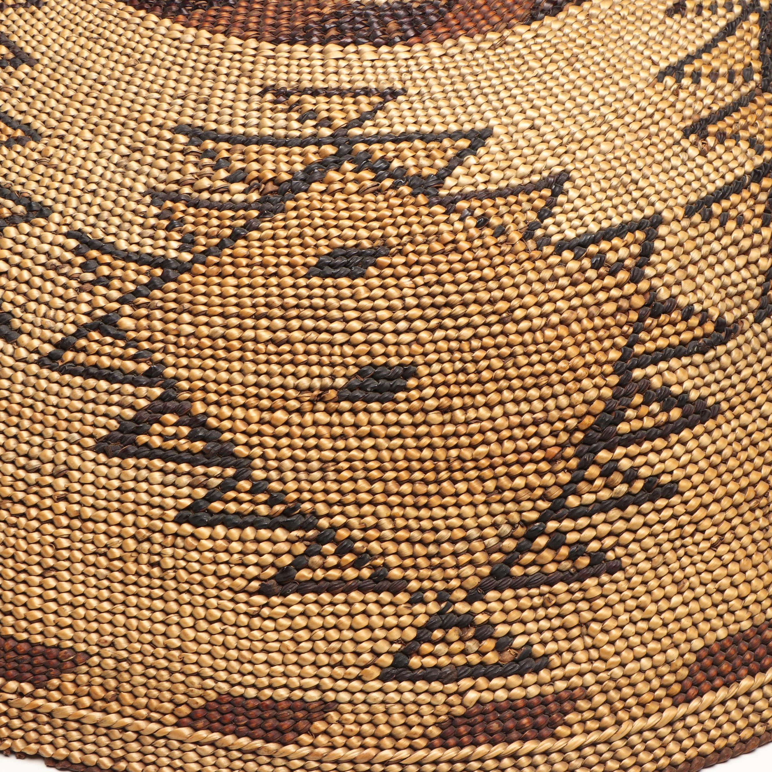 Indigenous Northern California False Embroidered Twined Basketry Bowl