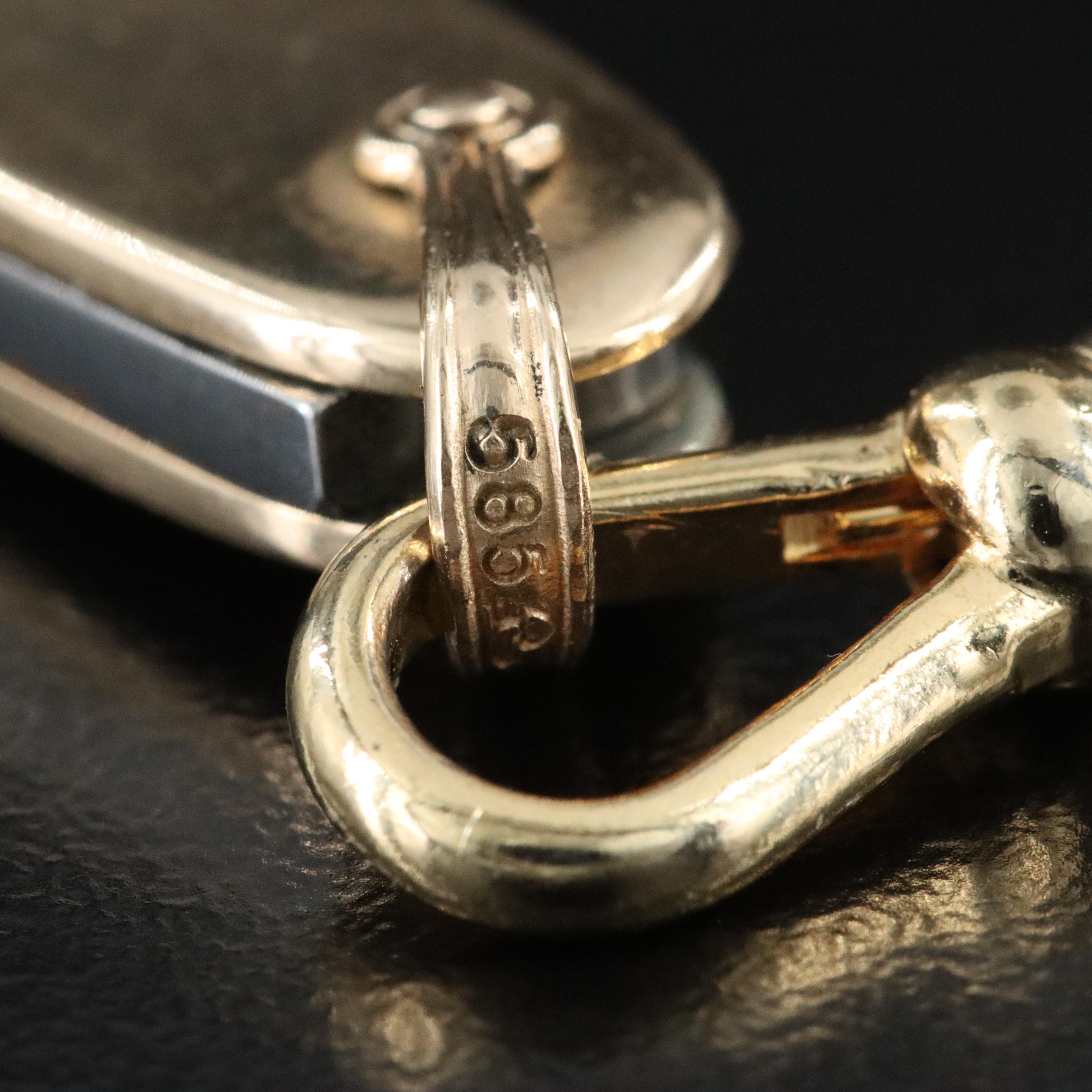 14K Knife Pendant on Curb Watch Chain