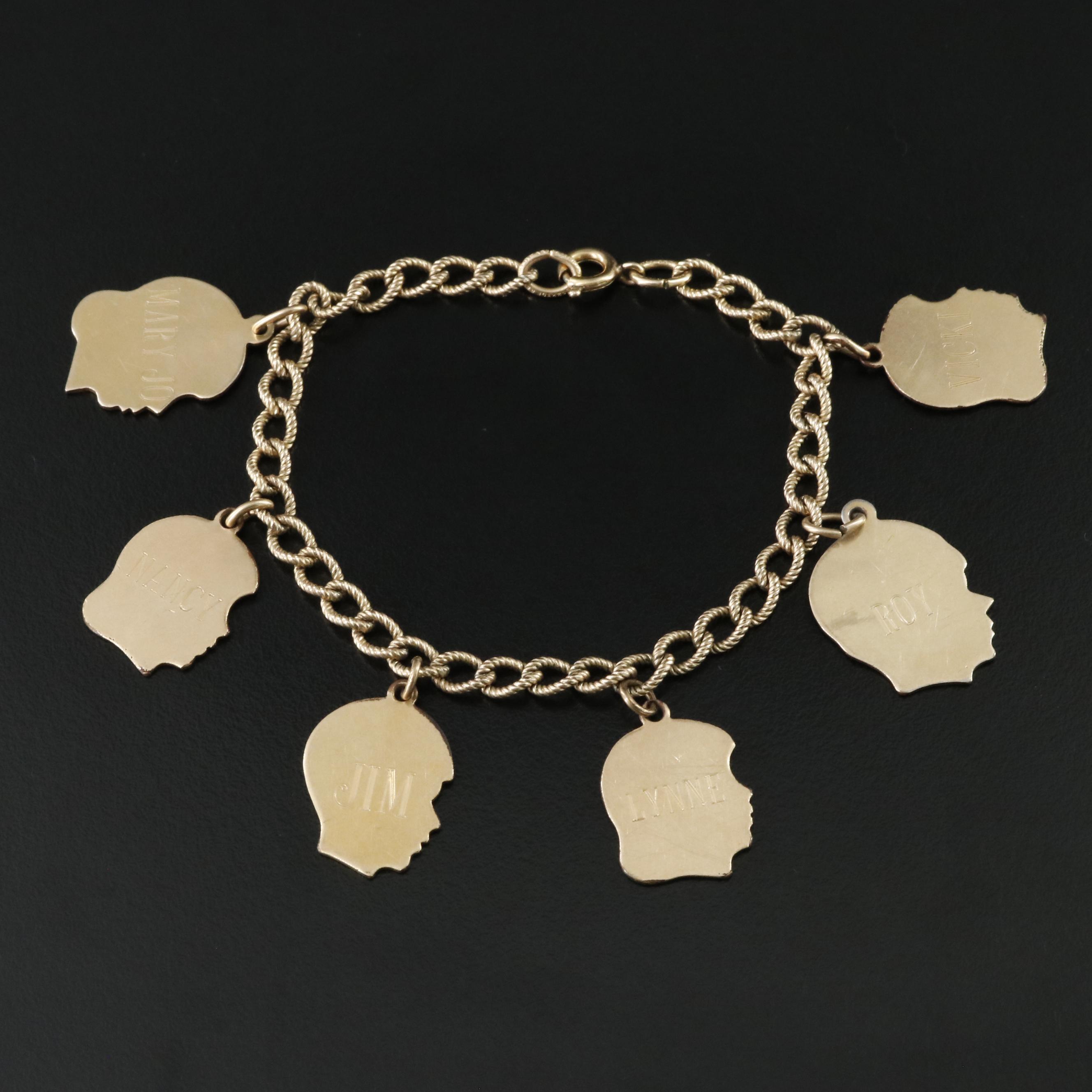 Vintage Gold-Filled Charm Bracelet