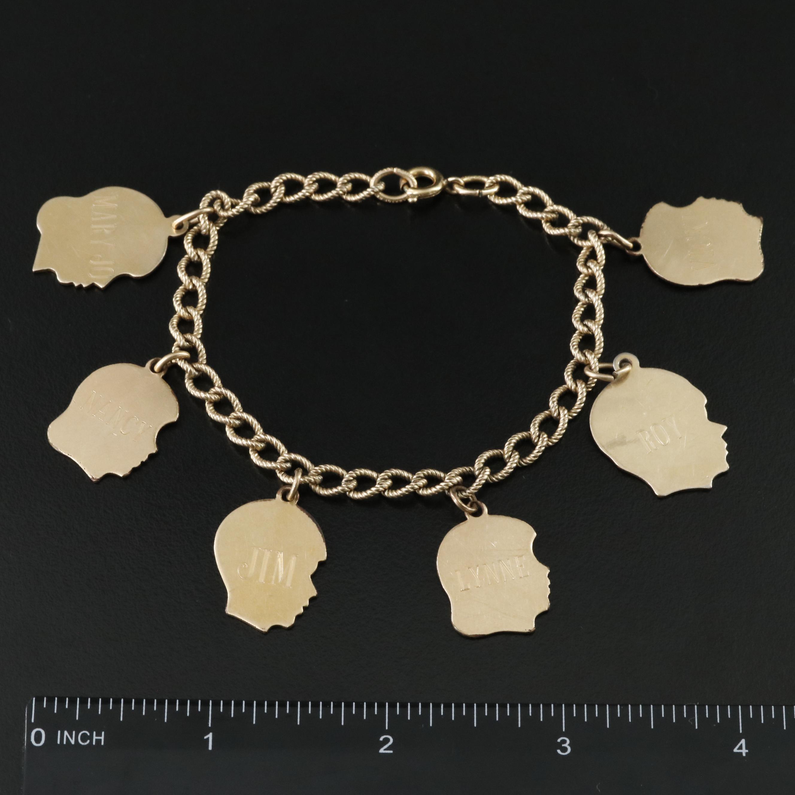 Vintage Gold-Filled Charm Bracelet