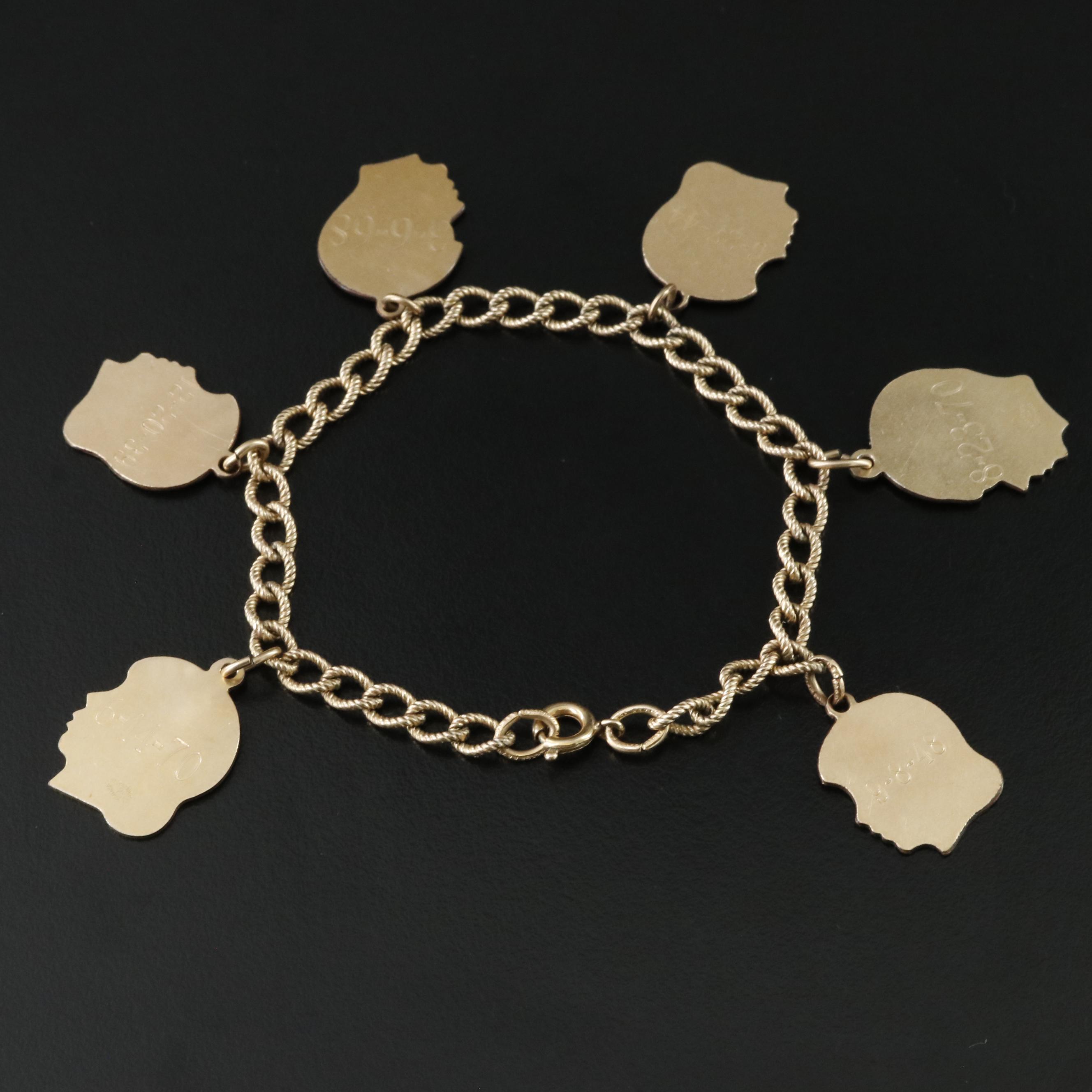 Vintage Gold-Filled Charm Bracelet