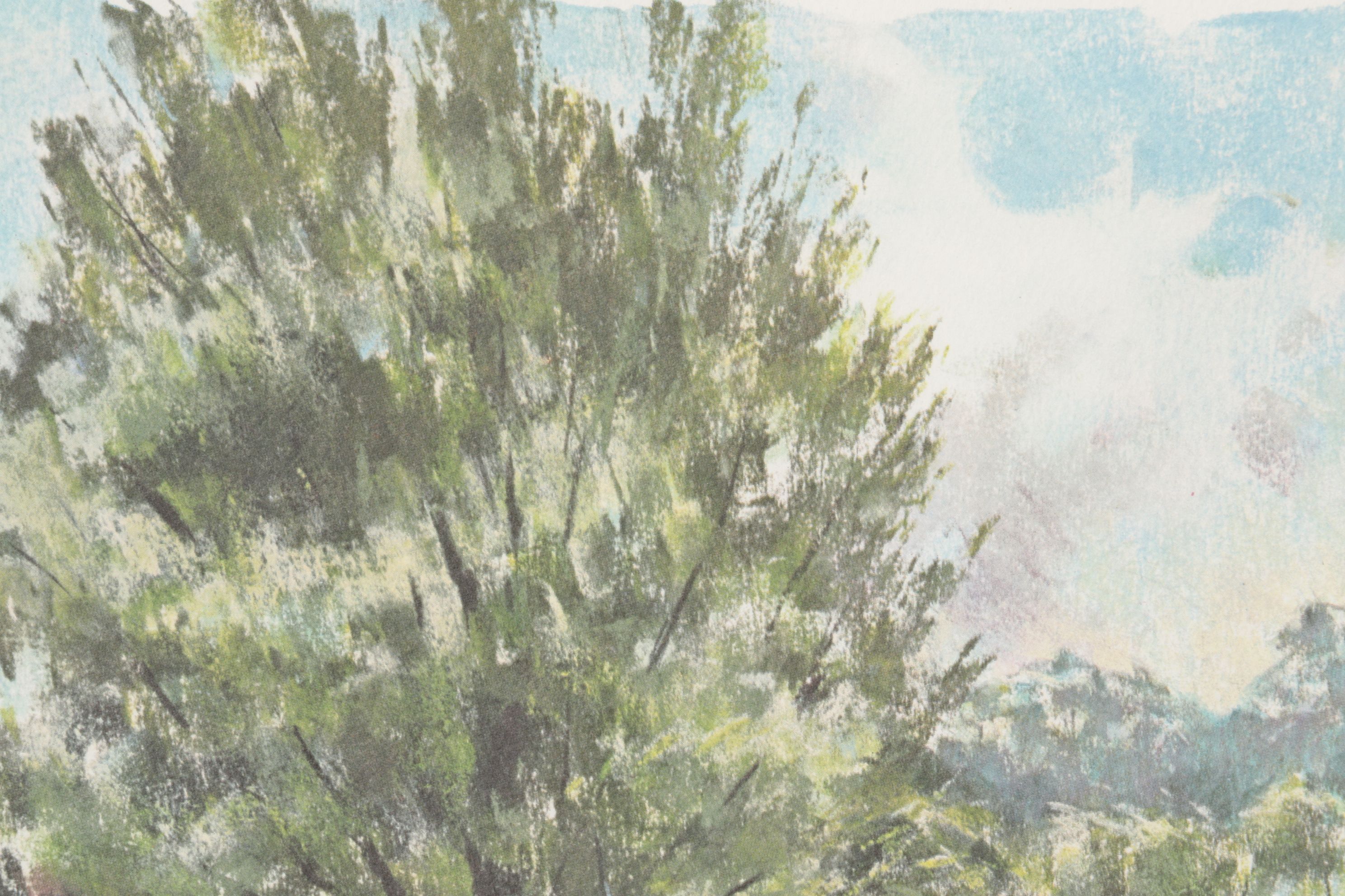 Offset Lithograph After R. Childress "Mirror Lake - Ohio State University", 1969