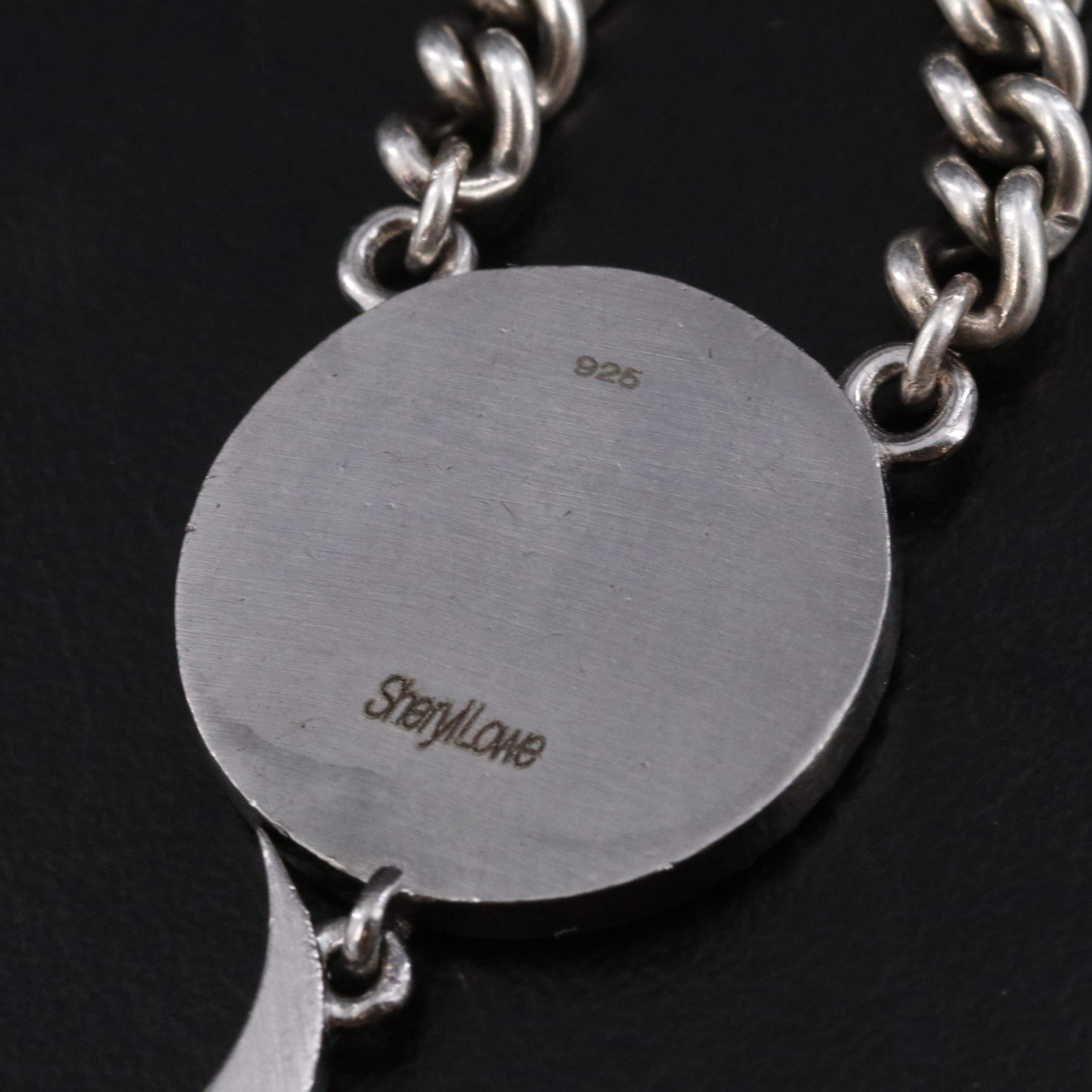 Sheryl Lowe Sterling Diamond Bracelet with Crescent Moon Detail