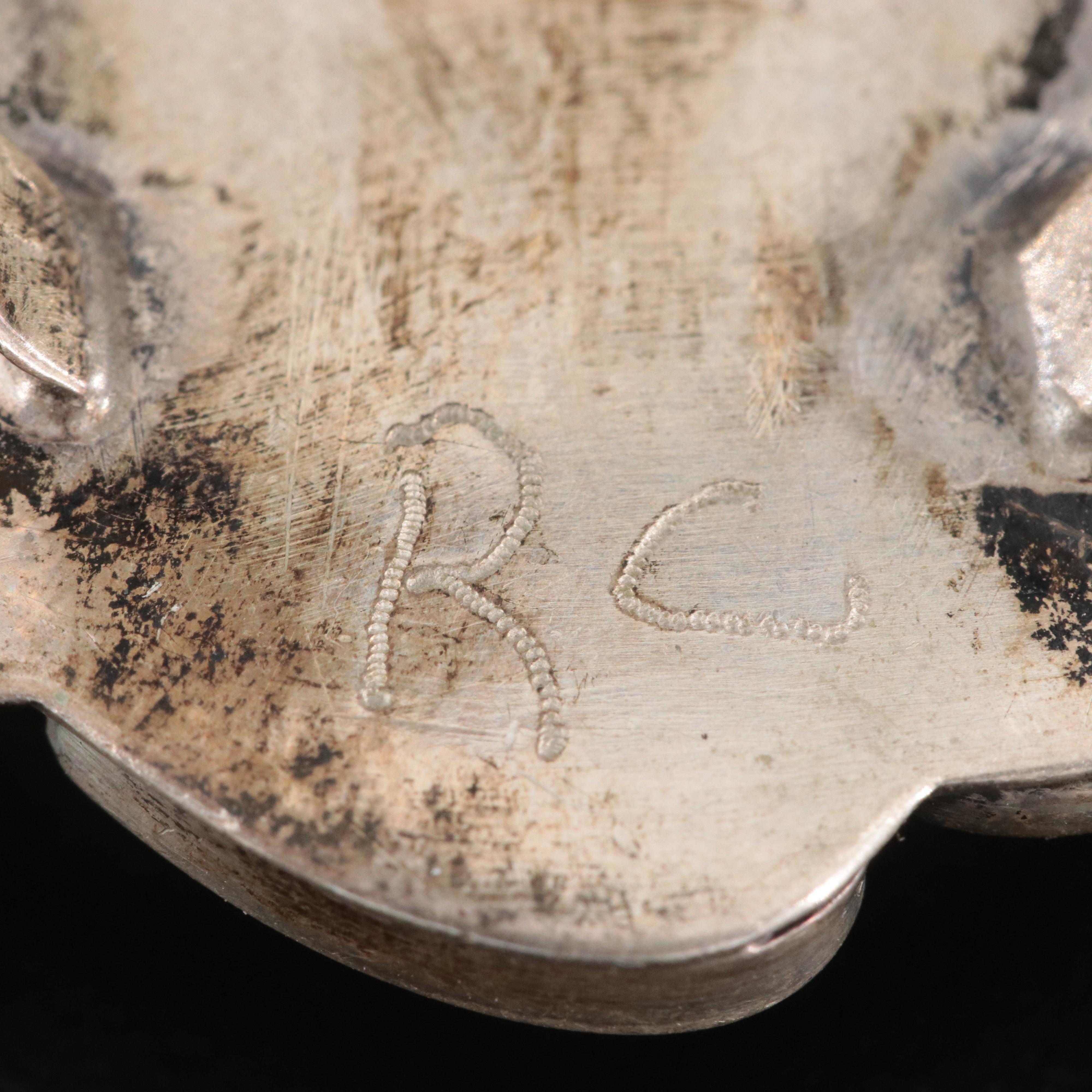 Southwestern Sterling Turquoise and Tiger's Eye Feather Appliqué Rings