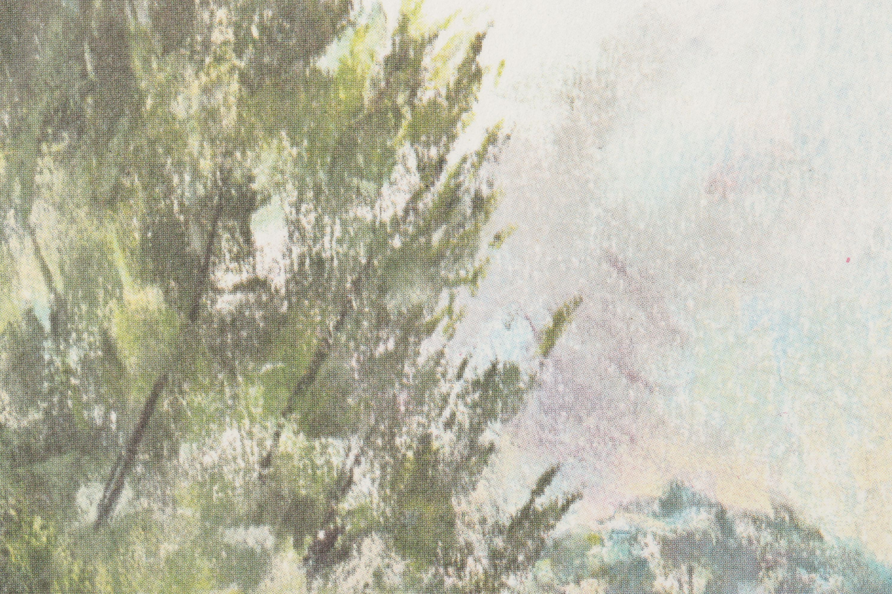 Offset Lithograph After R. Childress "Mirror Lake - Ohio State University", 1969