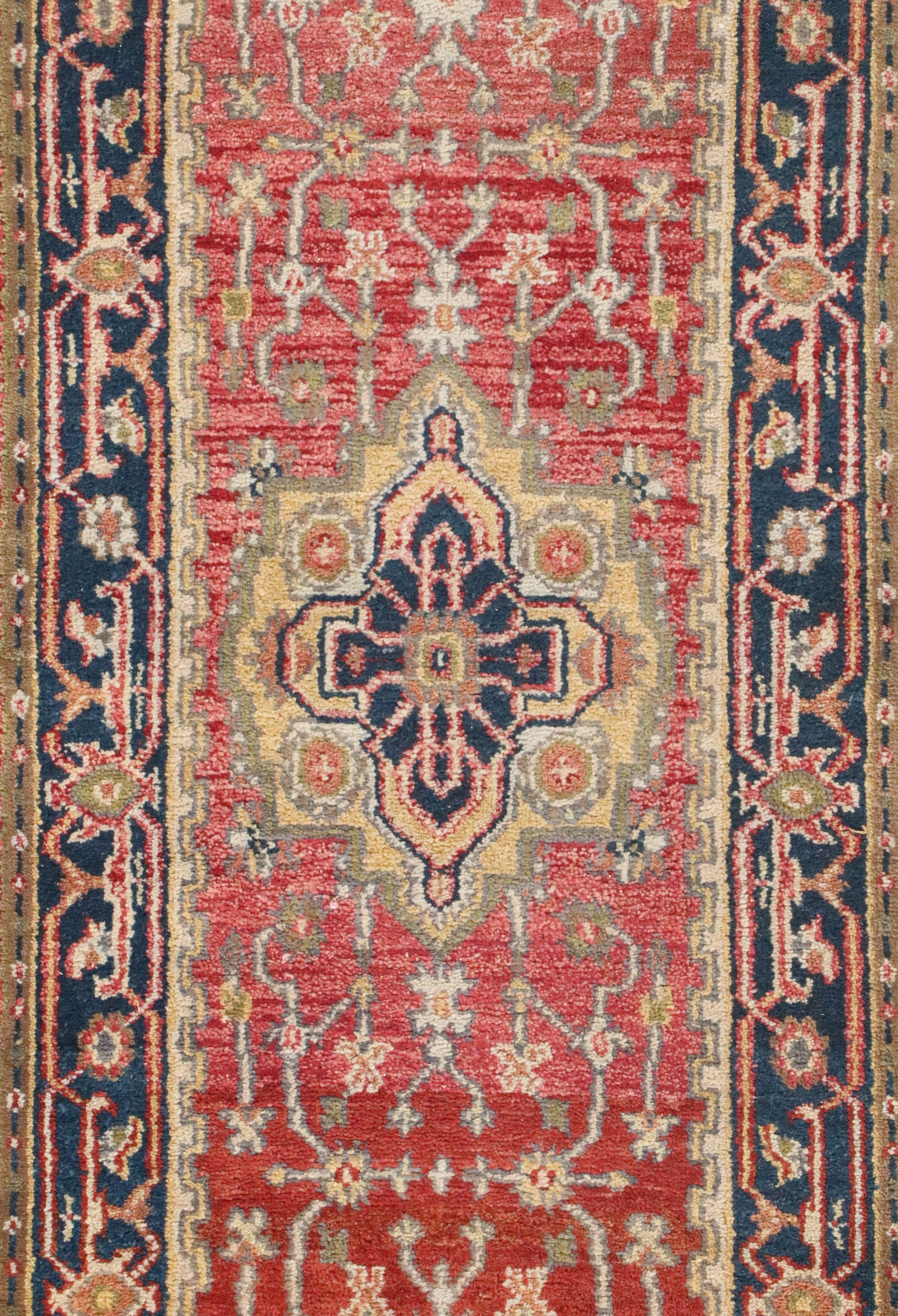 2'7 x 10'4 Hand-Knotted Indo-Persian Serapi Carpet Runner