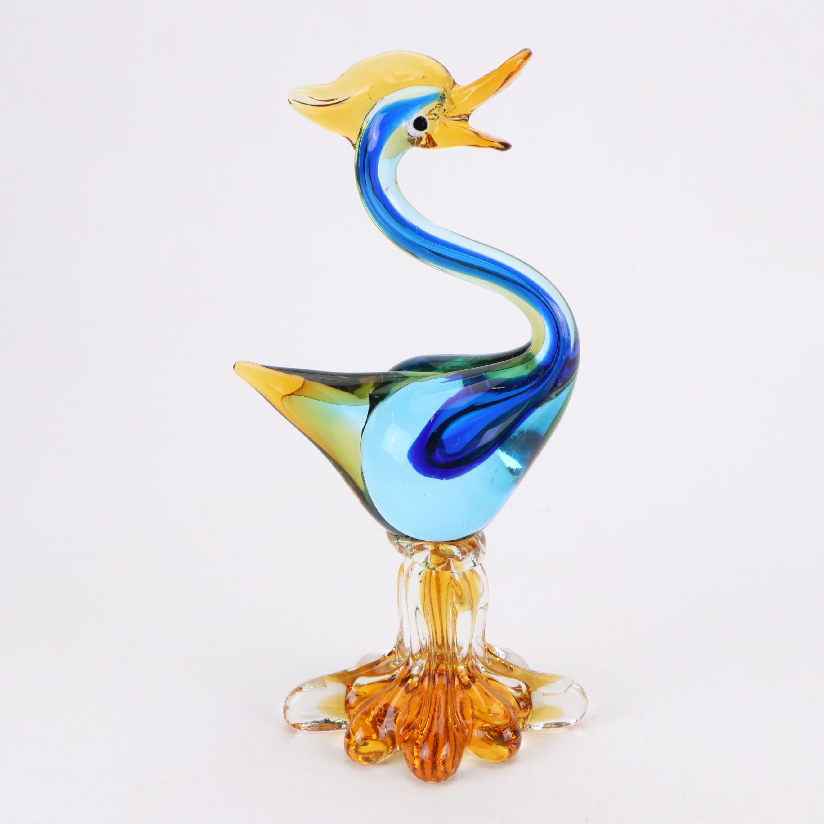Murano Style Blown Glass Bird Sculptures