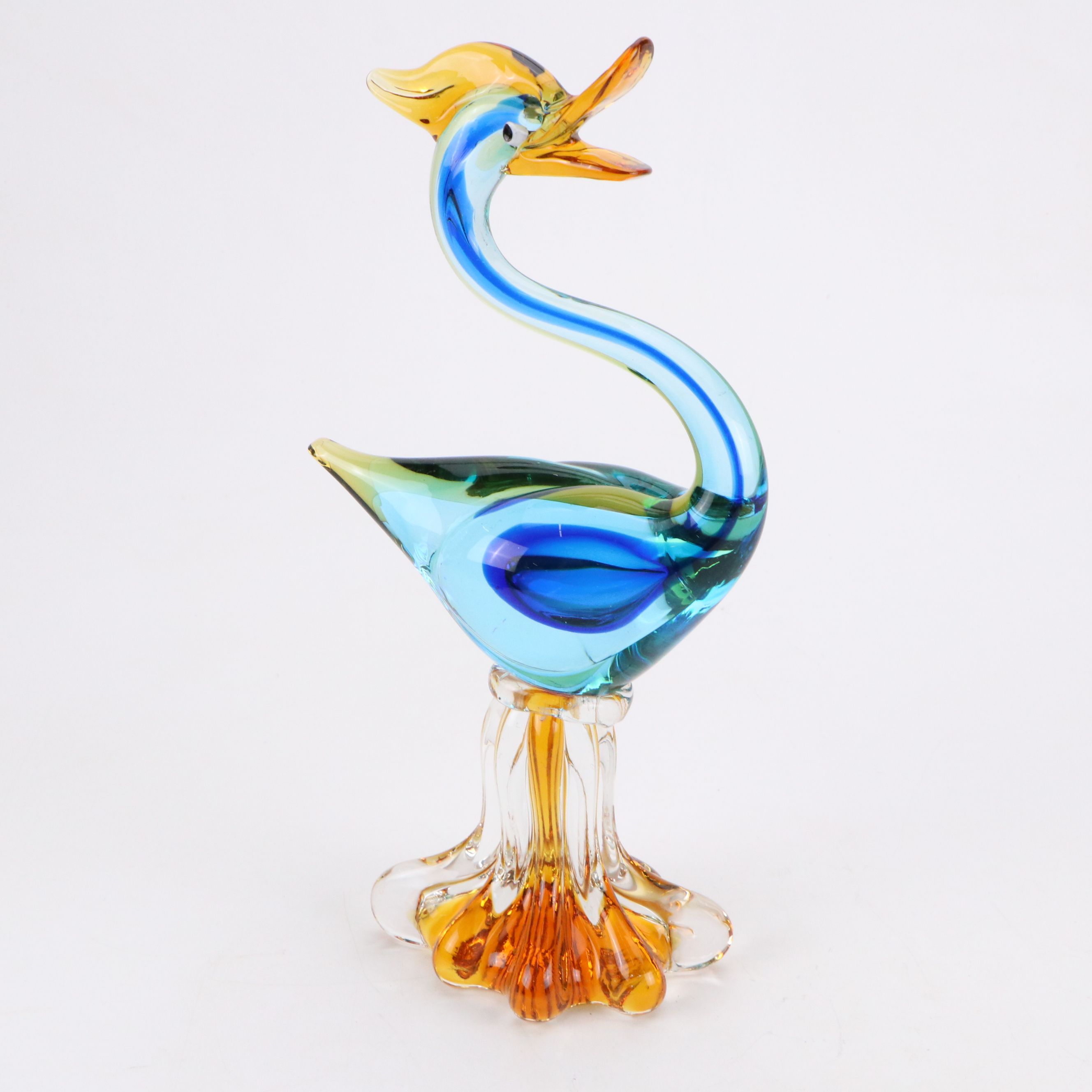 Murano Style Blown Glass Bird Sculptures