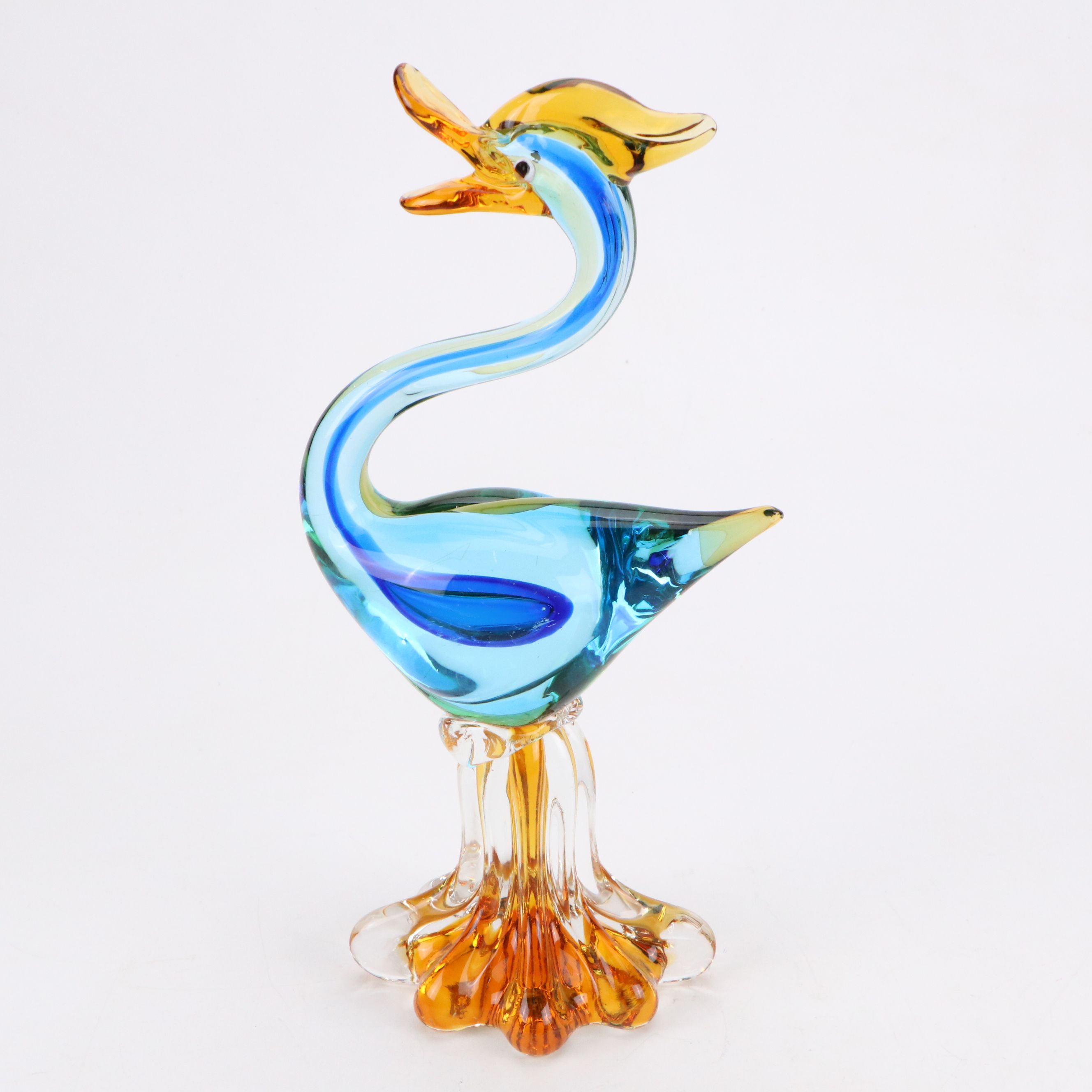 Murano Style Blown Glass Bird Sculptures