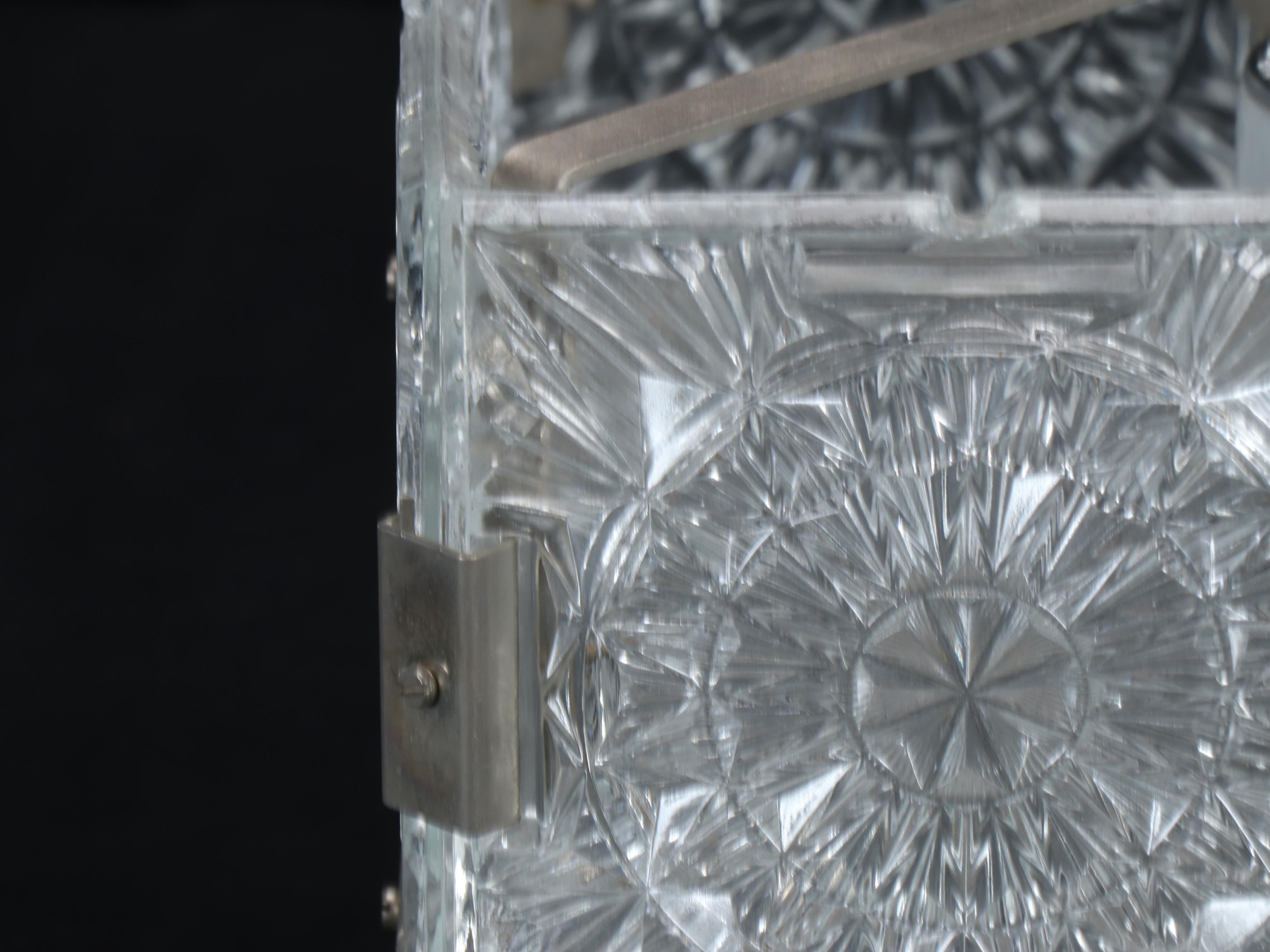 Kamenický Šenov Bohemian Glass Cube Pendant Pair